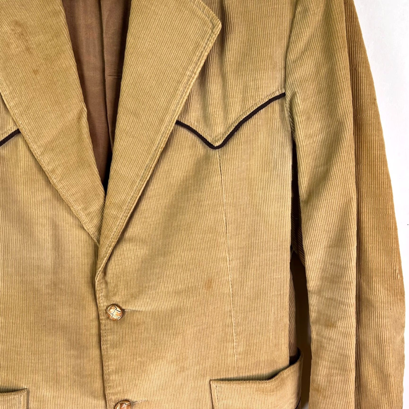 Vintage VINTAGE Brad Whitney Corduroy Western Blazer Blazer Men 42 M Brown Solid Western Cowboy Pattern Size 42R - 3 Thumbnail
