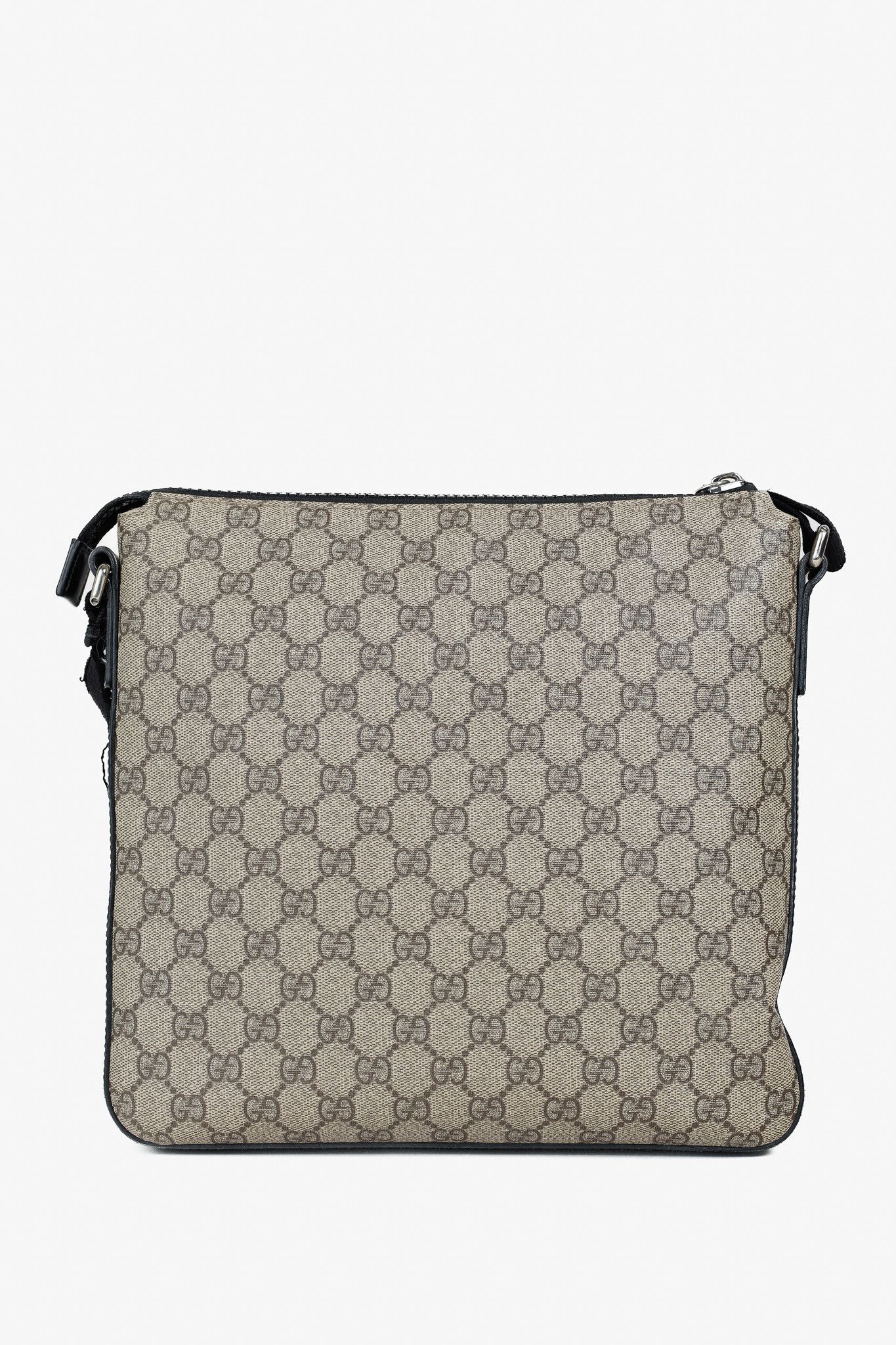 Gucci Gucci GG Supreme Monogram Leather Trim Flat Messenger Bag Size ONE SIZE - 4 Thumbnail