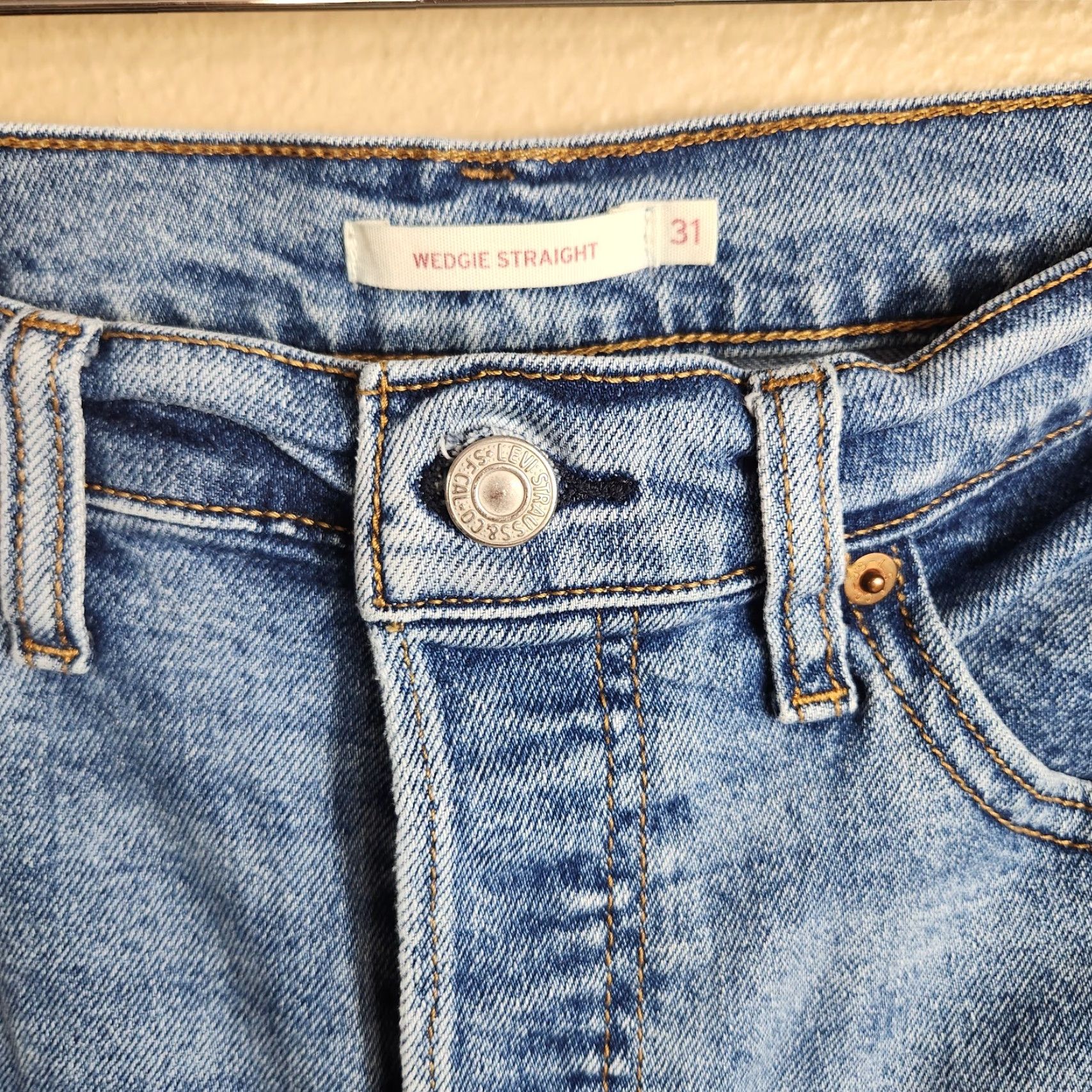 Levi's Levi's Wedgie Fit Jeans |31x28| Button Fly Straight Denim Blue 90s Womens Levis Size 24" / US 00 / IT 34 - 3 Thumbnail
