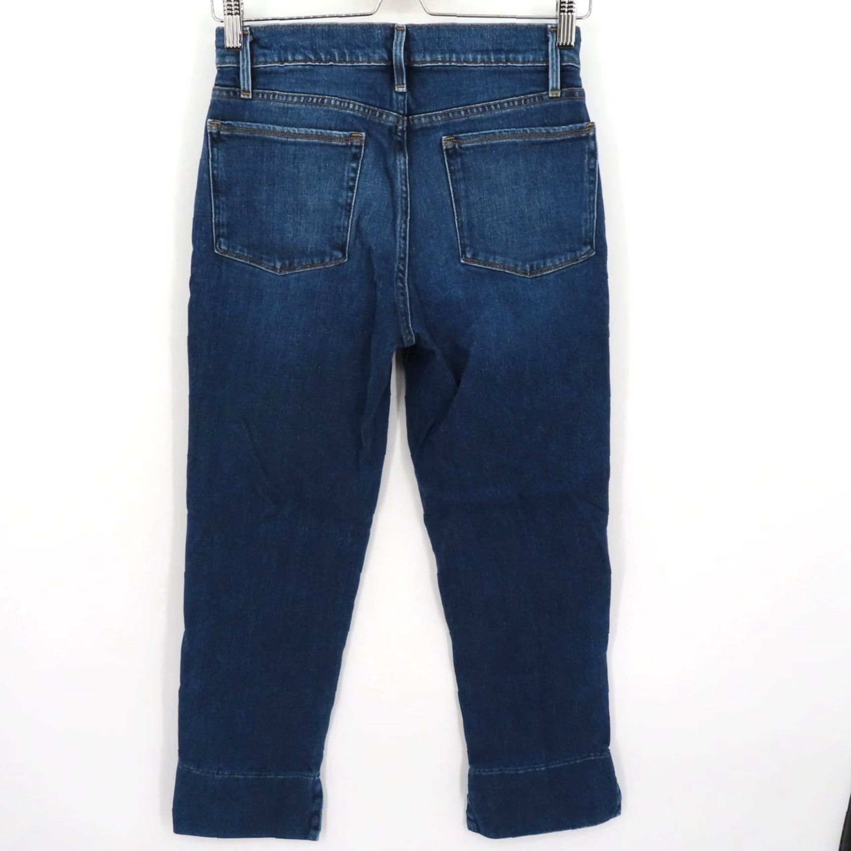 Frame Frame Women 27 Le Nouveau Straight Blue Wash Denim Jeans Ankle Hem Slits Cotton Size 27" / US 4 / IT 40 - 7 Thumbnail