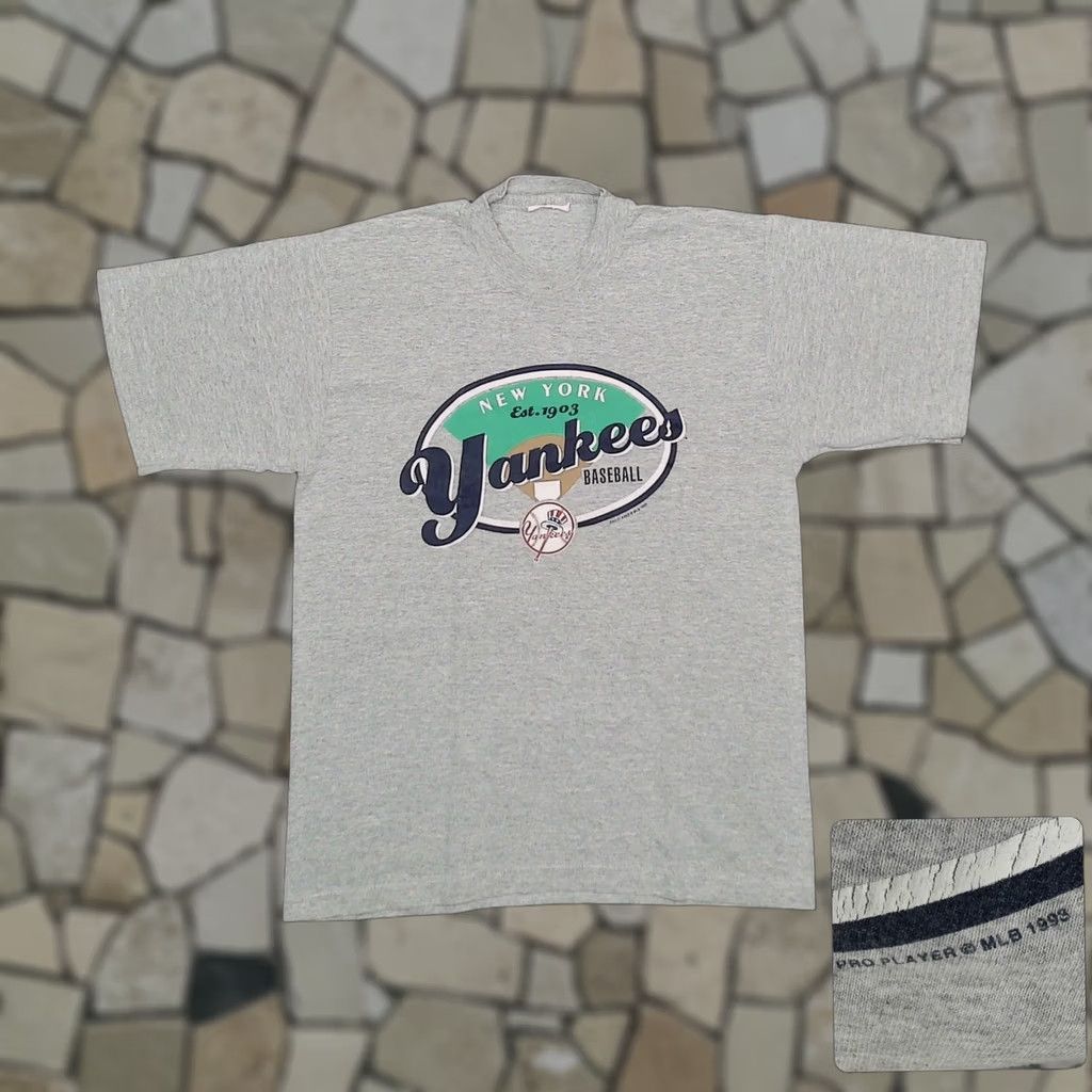 Pro Player Vintage 1993 New York Yankees Pro Player Shirt Mens Small Single Stitch Gray Size US S / EU 44-46 / 1 - 1 Thumbnail