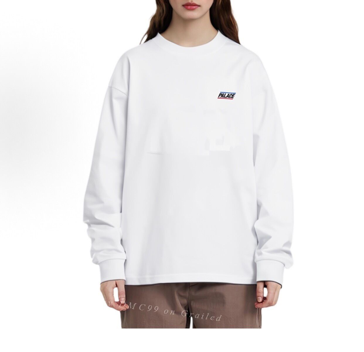 Palace PALACE Basically A Longsleeve White Crewneck Size US XXL / EU 58 / 5 - 1 Thumbnail