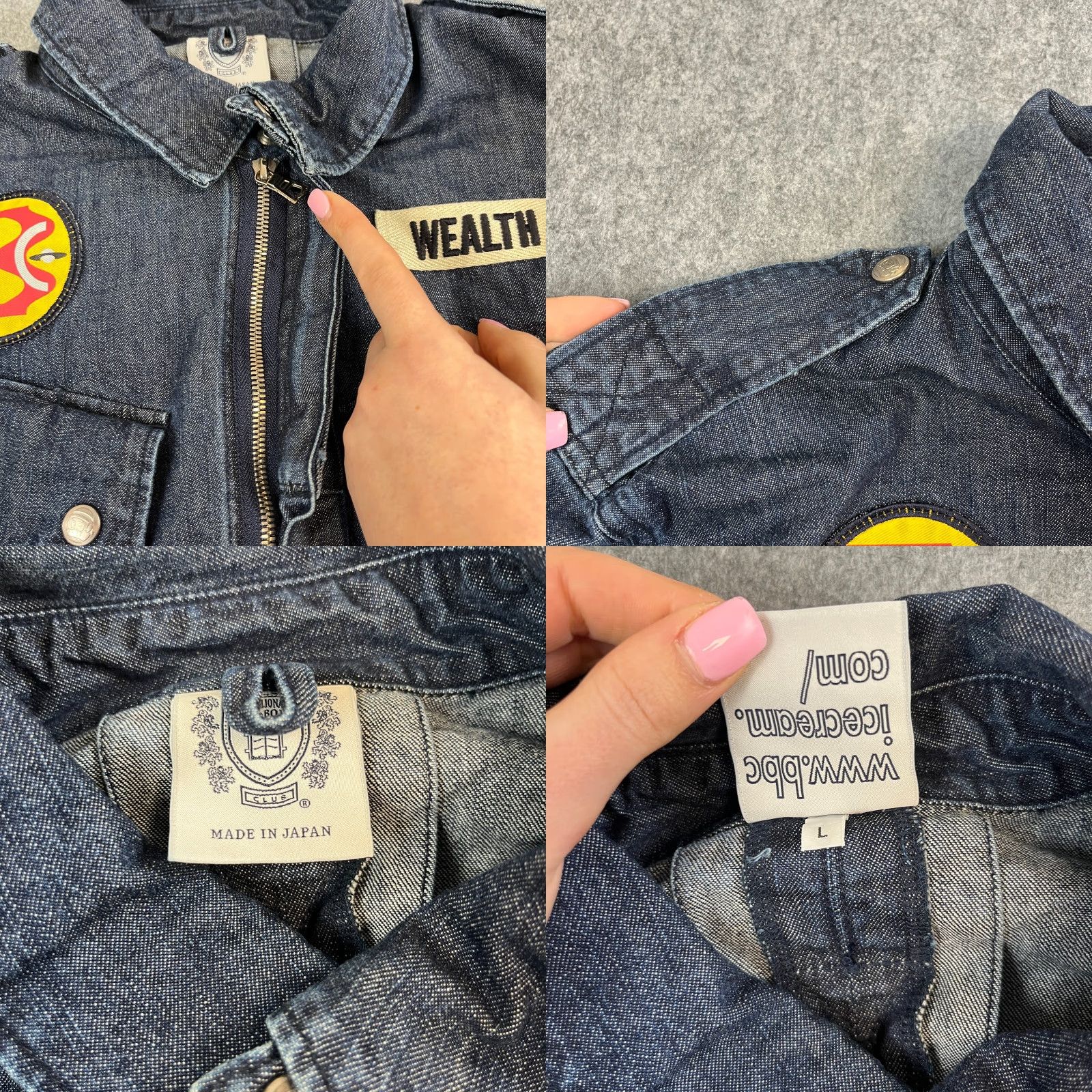 Billionaire Boys Club Billionaire Boys Club Mens Denim Jacket Large Military Style Patches Japan Made Jacket Size US L / EU 52-54 / 3 - 8 Thumbnail