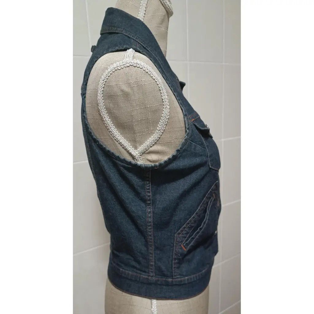 Gaultier Homme Objet × Jean Paul Gaultier RARE 90's JEAN PAUL GAULTIER Italy JPG Jeans Blue Denim Vest Button Gilet Jacket Size XS / US 0-2 / IT 36-38 - 10 Thumbnail
