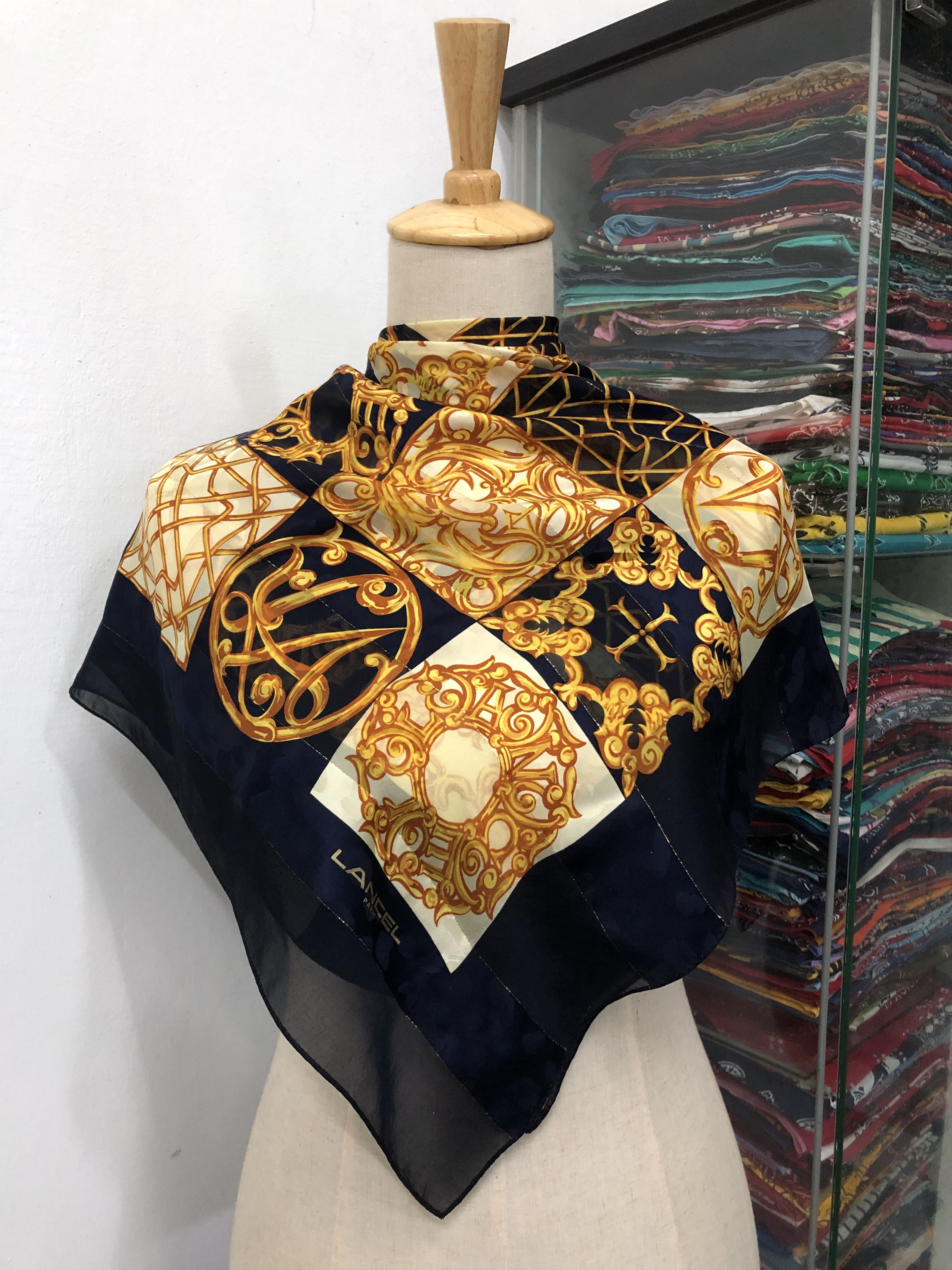 Lancel × Vintage Vintage Lancel Silk Scarf Size ONE SIZE - 1 Thumbnail