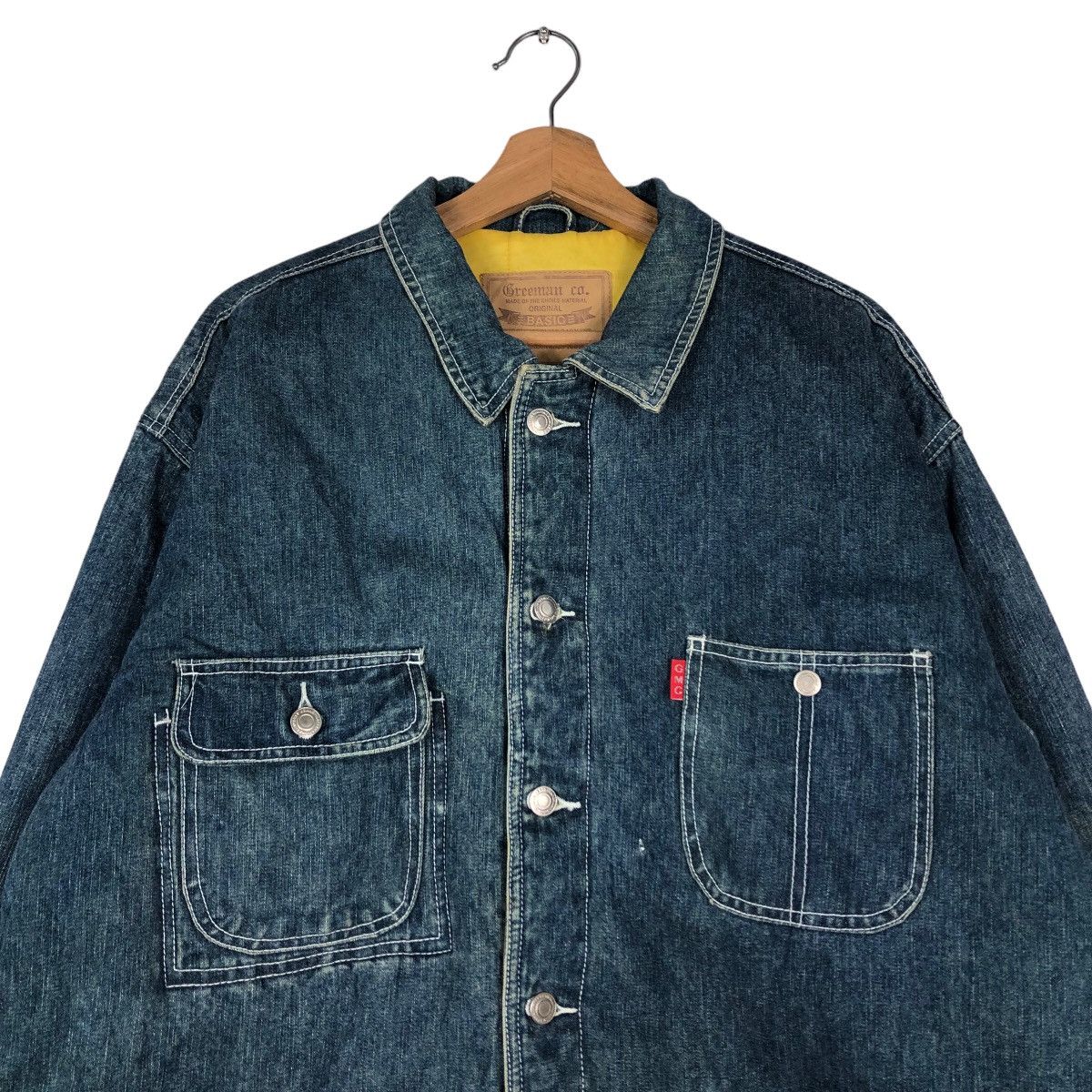 Vintage 🔥Vintage Denim Chore Jacket Multi Pocket Greeman Co. Japan Size US L / EU 52-54 / 3 - 3 Thumbnail