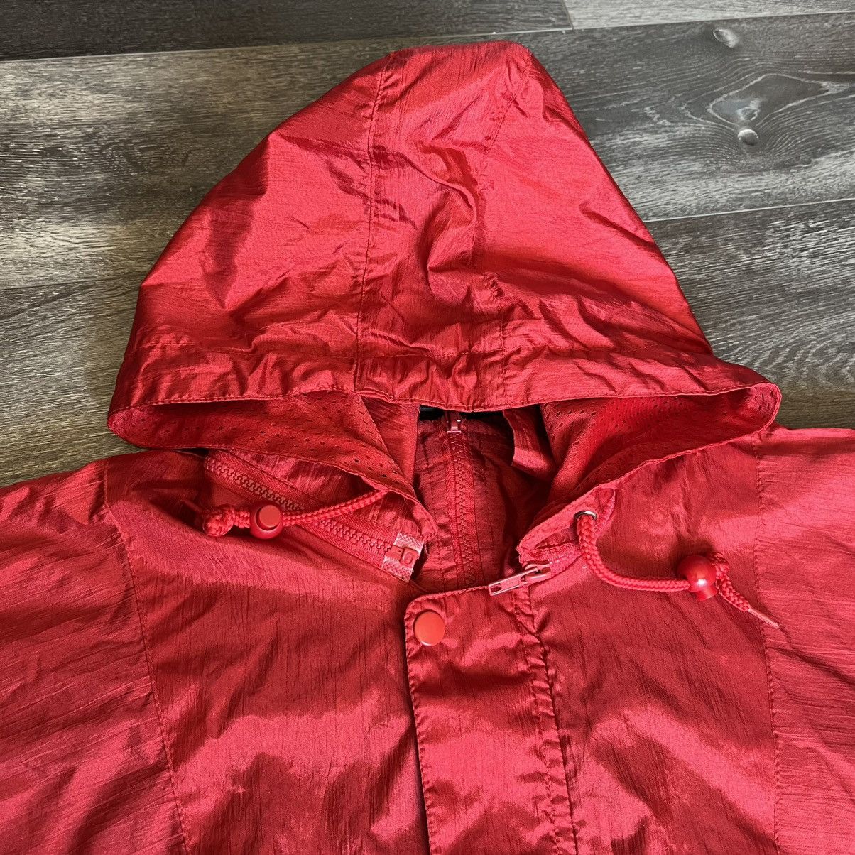 Fila Vintage 1990s Fila Windbreaker Hooded Nylon Short Sleeve Top Size US XL / EU 56 / 4 - 7 Thumbnail