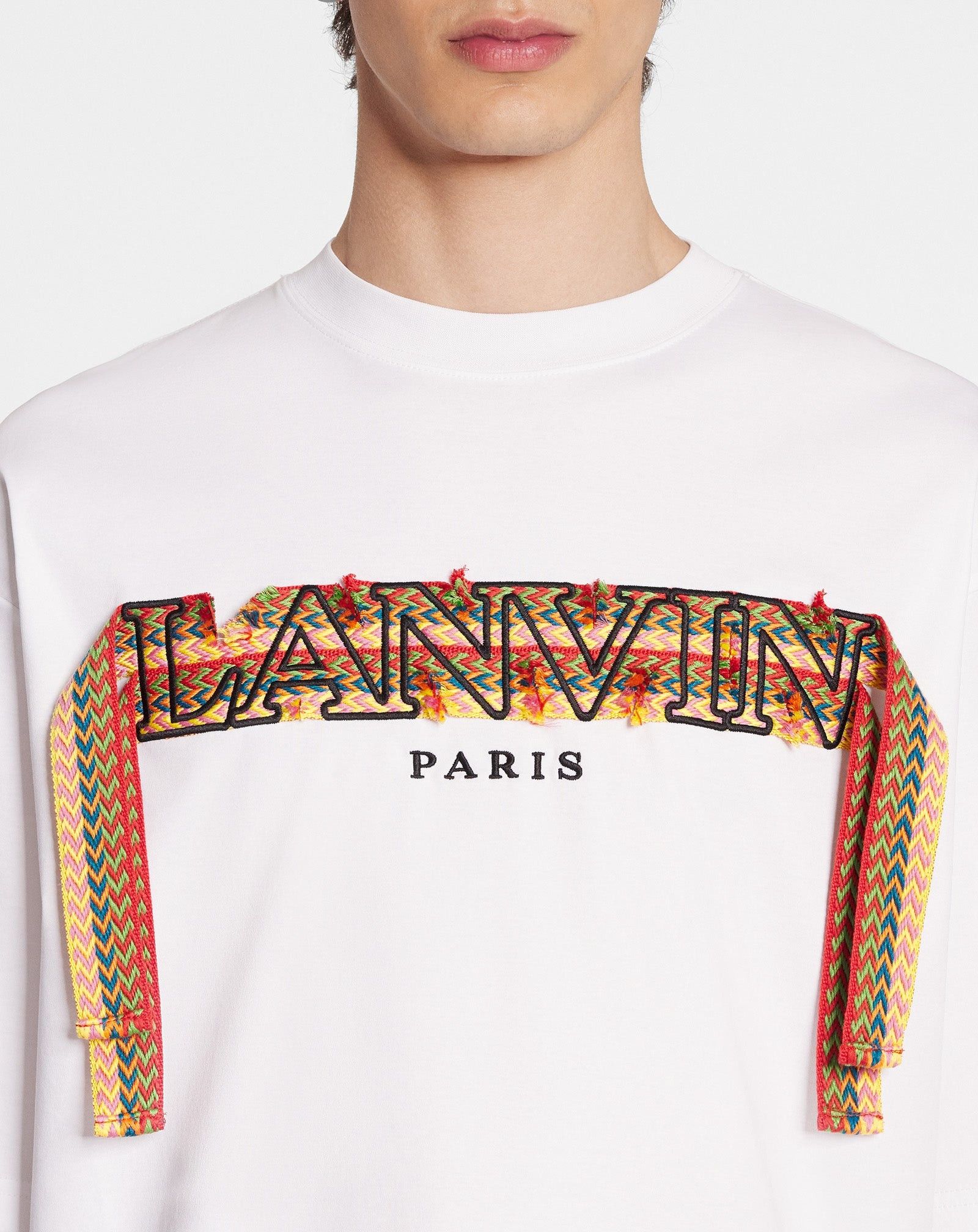 Lanvin o1w1db10225 Short Sleeve T-Shirt in White Size US M / EU 48-50 / 2 - 5 Thumbnail