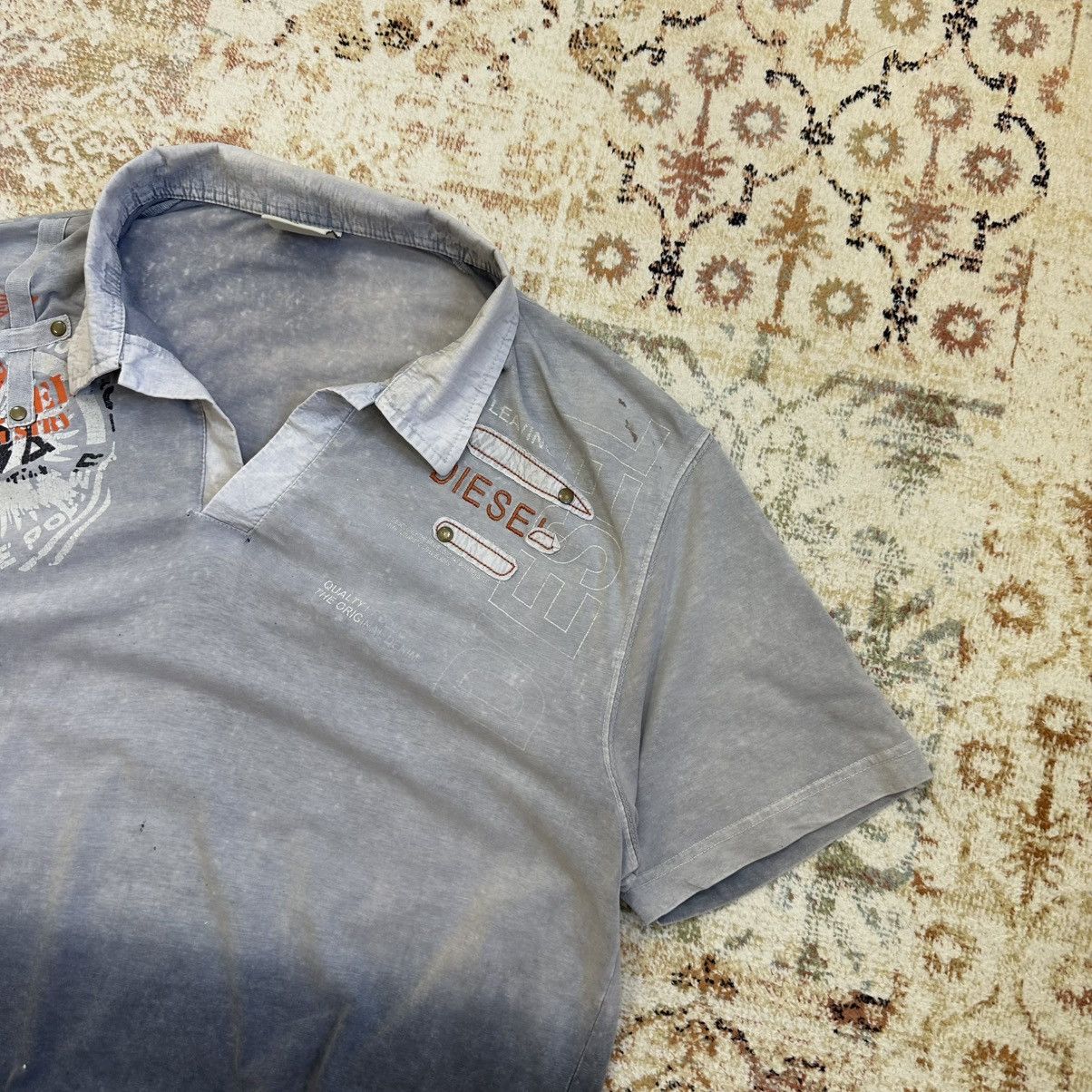 Diesel × Vintage Vintage Diesel Polo Grunge Tie Dye Avantgarde Rare Size US XXL / EU 58 / 5 - 4 Thumbnail