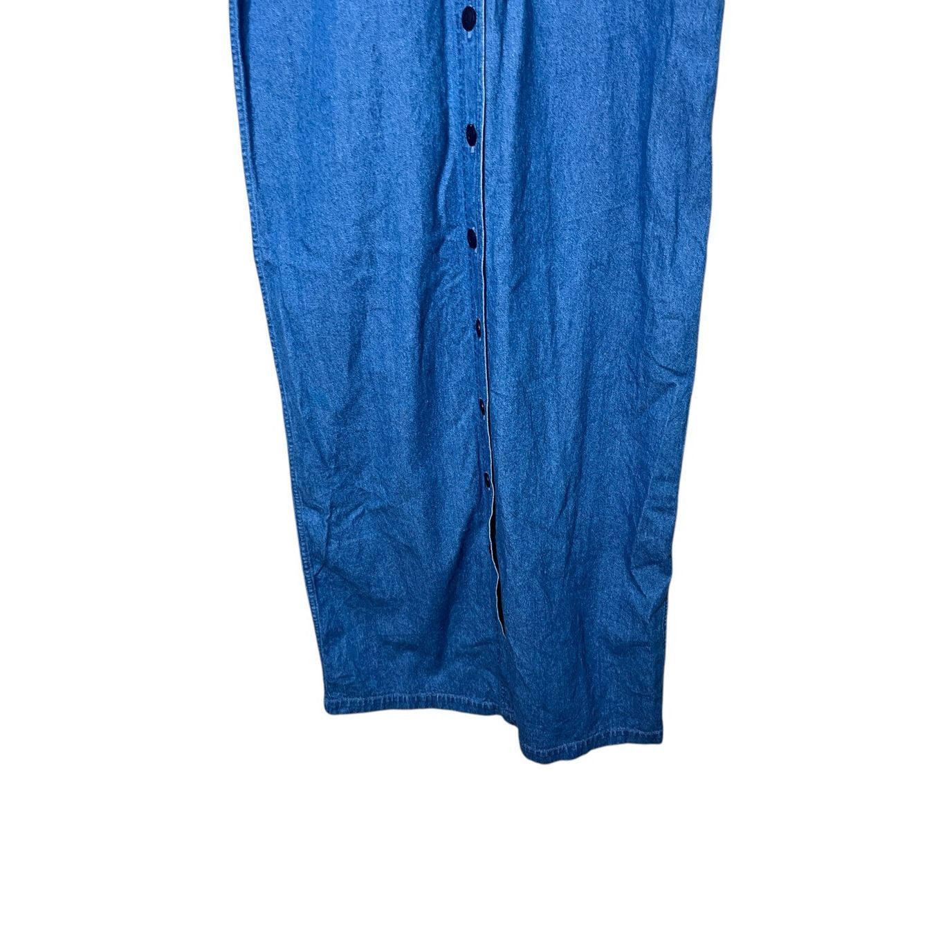 Other Vintage Christopher & Banks Denim Maxi Dress Embroidered Nau Size M / US 6-8 / IT 42-44 - 3 Thumbnail