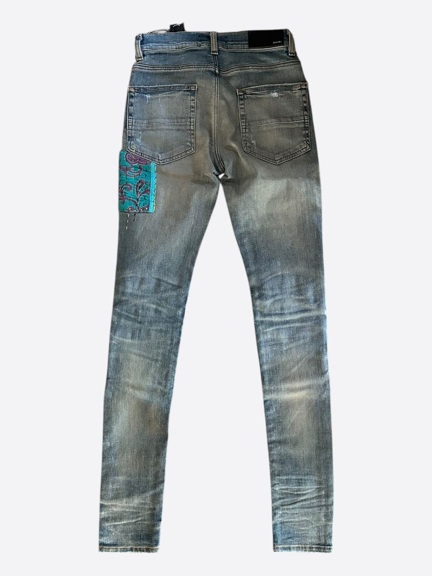 Amiri Amiri Clay Indigo Quilted Patch Jeans Size US 36 / EU 52 - 2 Thumbnail
