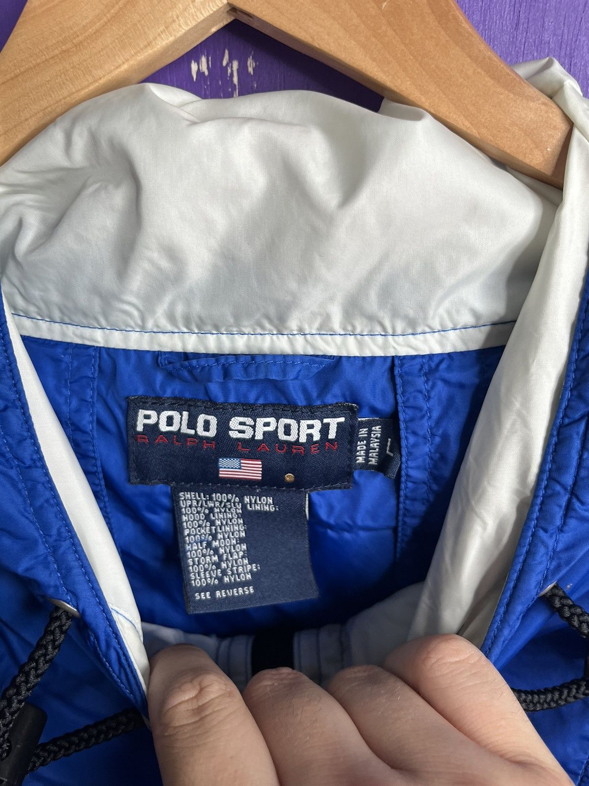 Polo Ralph Lauren × Vintage Vintage 90s Polo sport sleeve patch anorak jacket Size US XL / EU 56 / 4 - 4 Thumbnail
