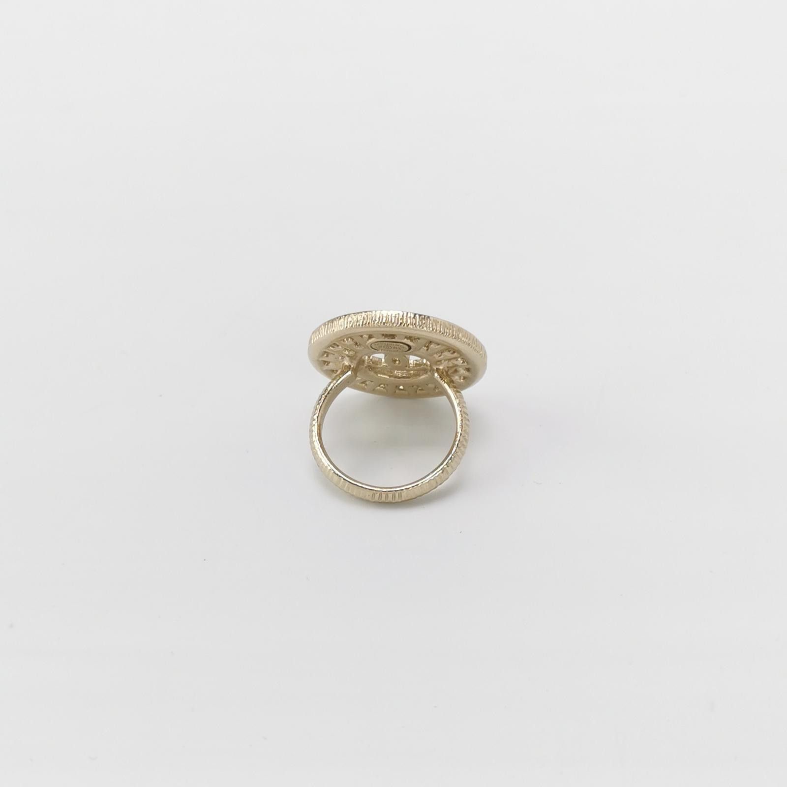 Chanel Chanel Imitation Crystal and Pearl Double C Logo Ring Size Size ONE SIZE - 3 Thumbnail