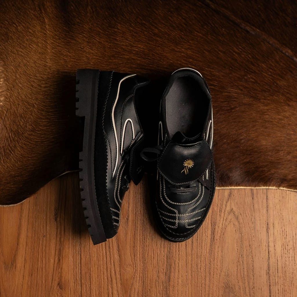 Designer × Leather Sneakerdress Copa Black Leather Size US 10 / EU 43 - 3 Thumbnail