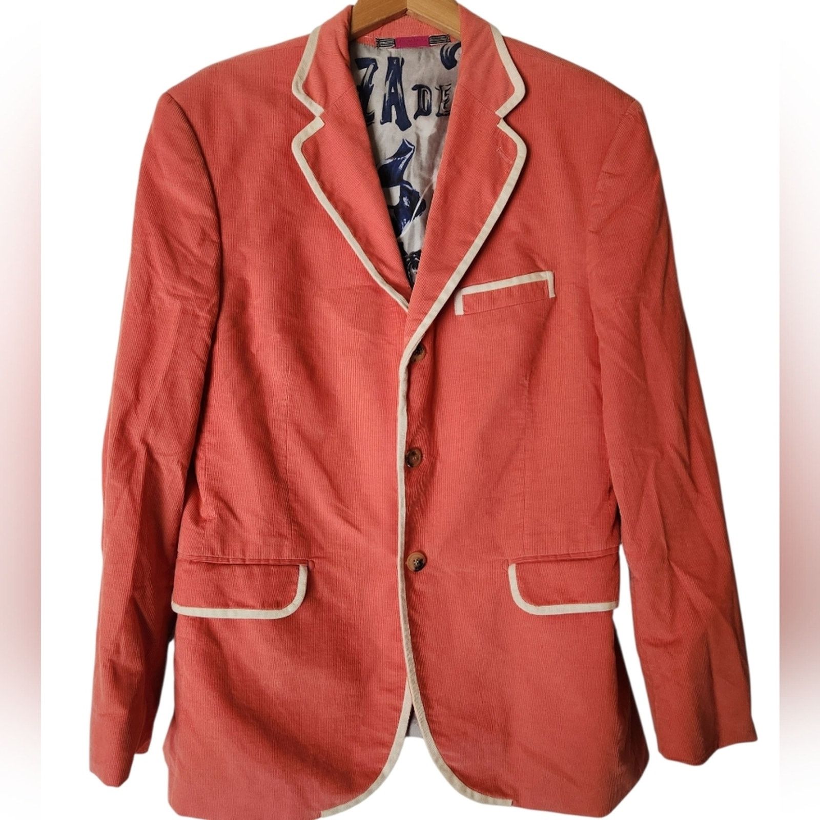 Christian Lacroix Christian Lacroix Coral Jacket with Cream Accents F52 Size US L / EU 52-54 / 3 - 3 Thumbnail
