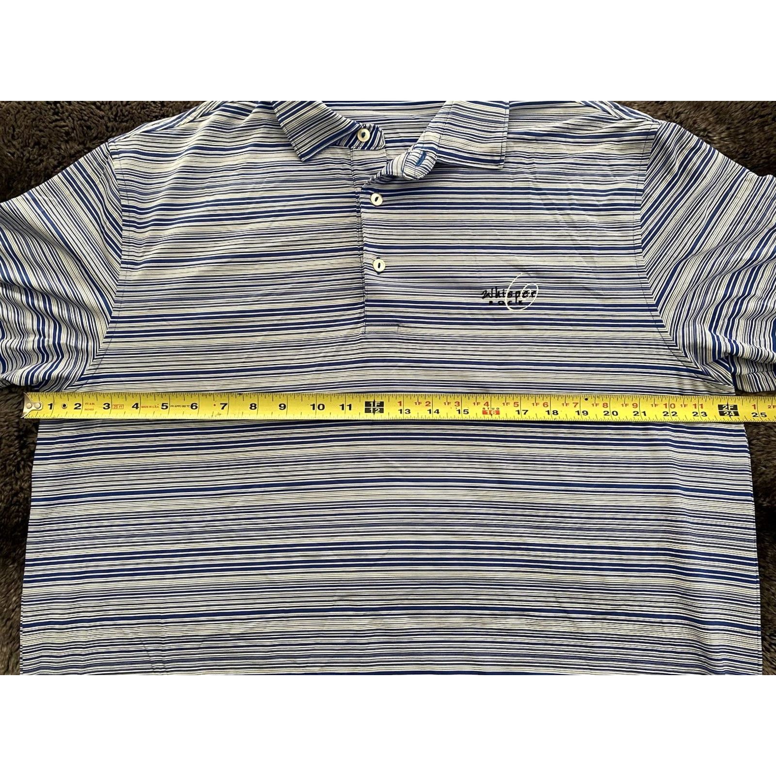 Peter Millar Peter Millar Summer Comfort Polo Mens Large Striped Golf Performance Whisper Rock Size US L / EU 52-54 / 3 - 6 Thumbnail