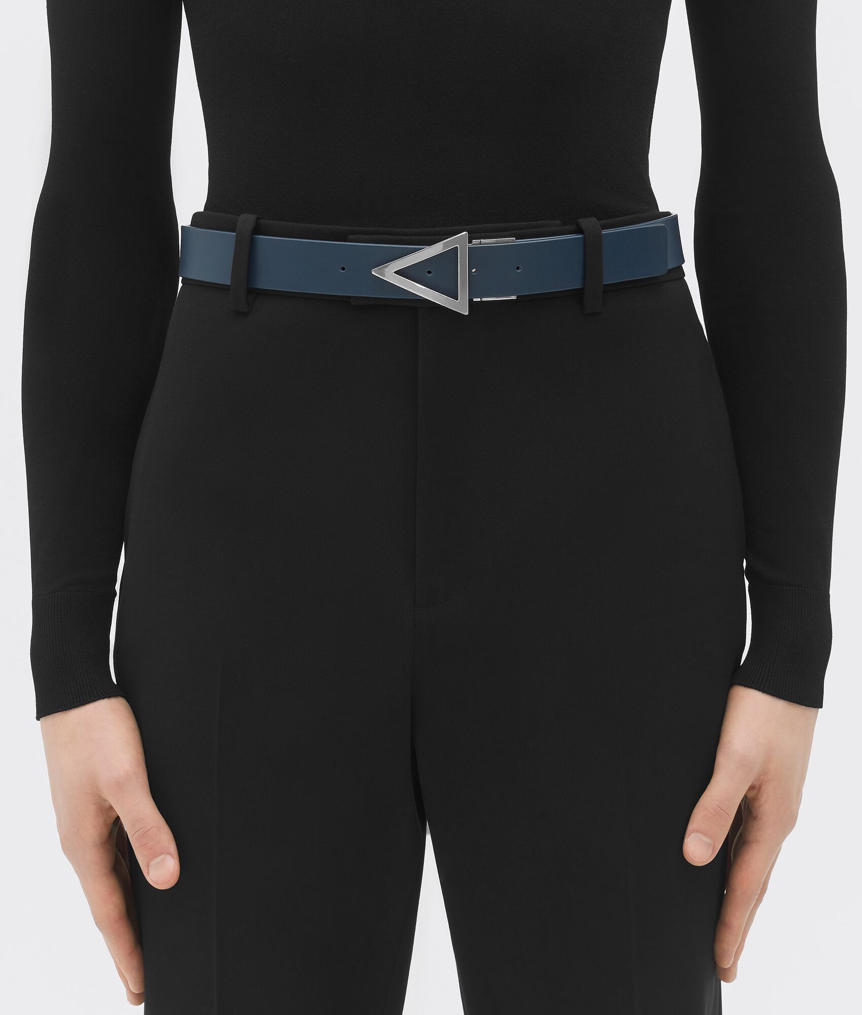 Bottega Veneta o1n1vont0425 Size: 95 / Triangle Belt in Blue Size 38 - 2 Thumbnail