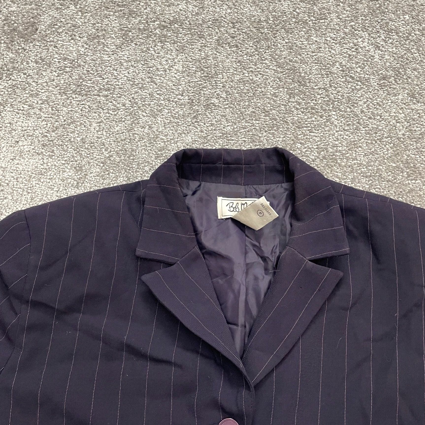 Bob Mackie Bob Mackie Blazer Mini Skirt Suit Set Womens 16 Purple Stripe Business Formal Size 38" / US 16 / IT 52 - 7 Thumbnail