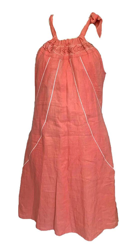 Designer Abito Linen Mamey Coral Color Dress L Size L / US 10 / IT 46 - 1 Thumbnail