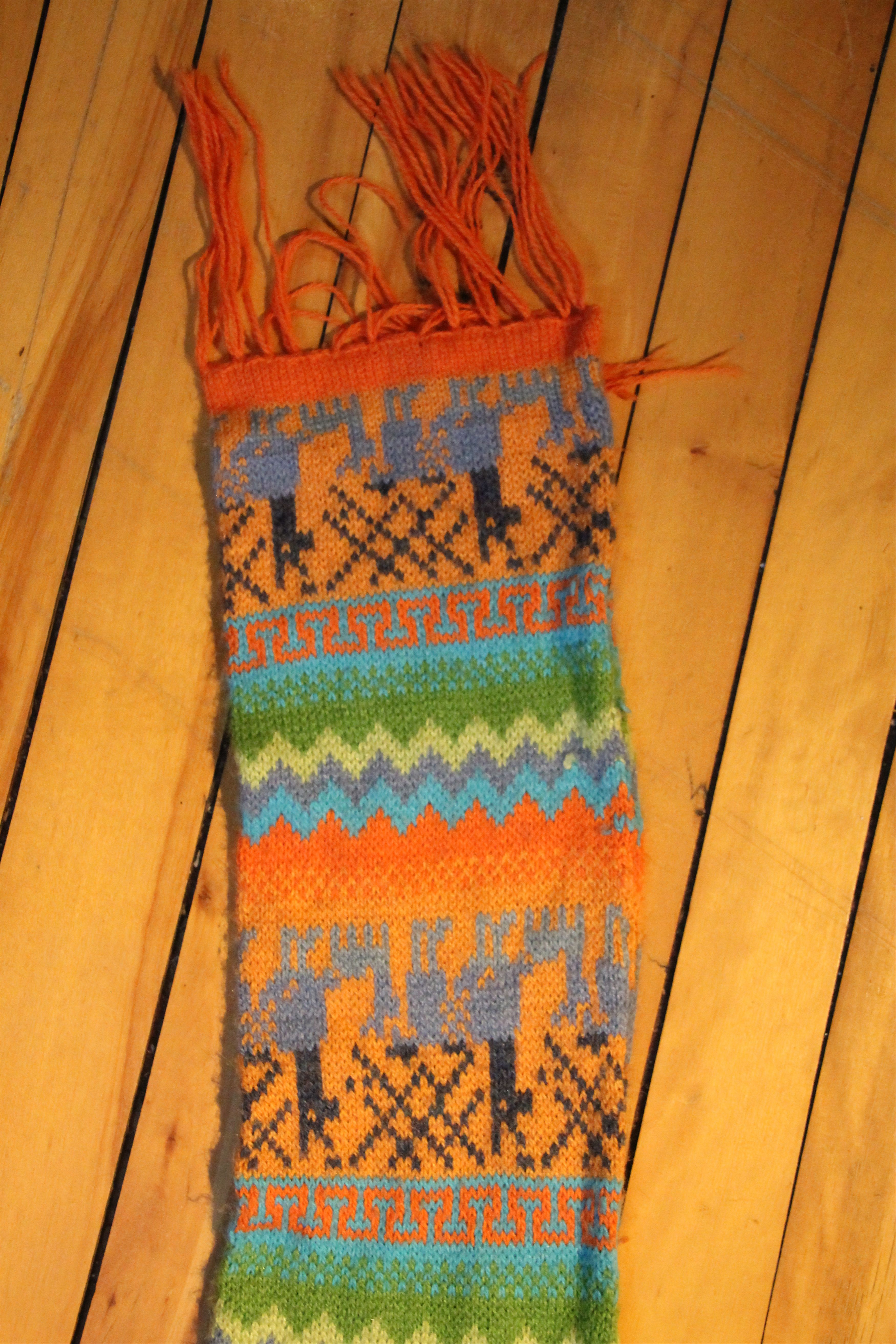 Other Orange Artisanal Peruvian Alpaca Wool Scarf Size ONE SIZE - 2 Thumbnail