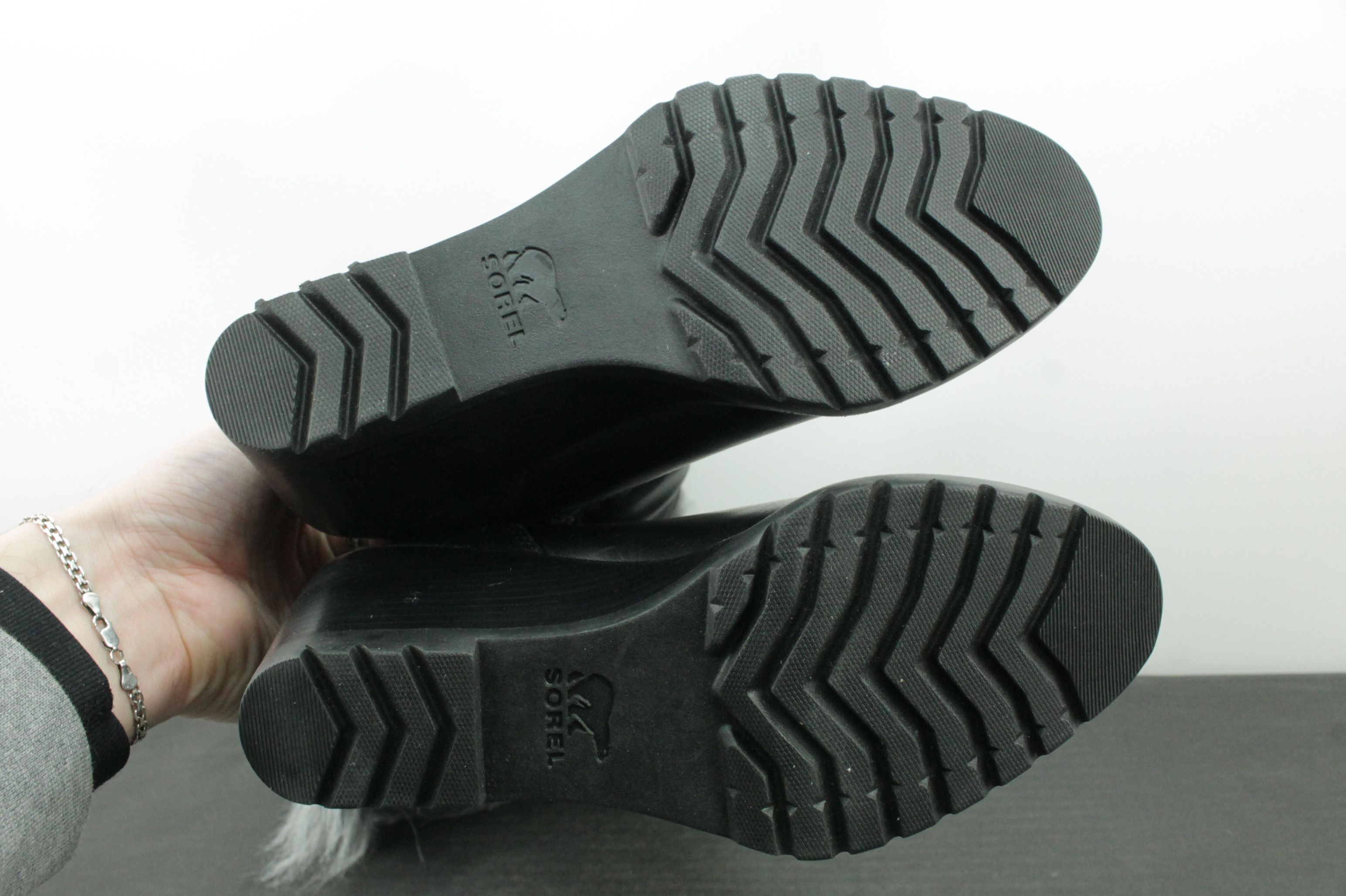 SOREL Sorel Park City Lux Leather Wedge Booties Faux Fur Black Size US 8.5 / IT 38.5 - 10 Thumbnail