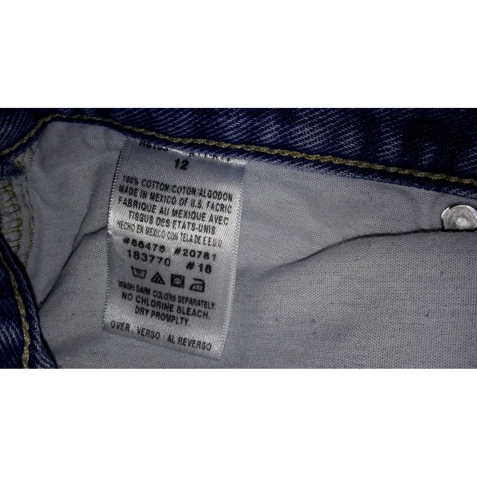 Tommy Hilfiger VINTAGE Tommy Hilfiger Womens High Waisted Jeans Flag Waistband 12 Straight Leg 1990s Blue Cotton Denim, Inseam 30, Casual, Mens Womens Boys Girls Size 34" / US 12 / IT 48 - 3 Thumbnail