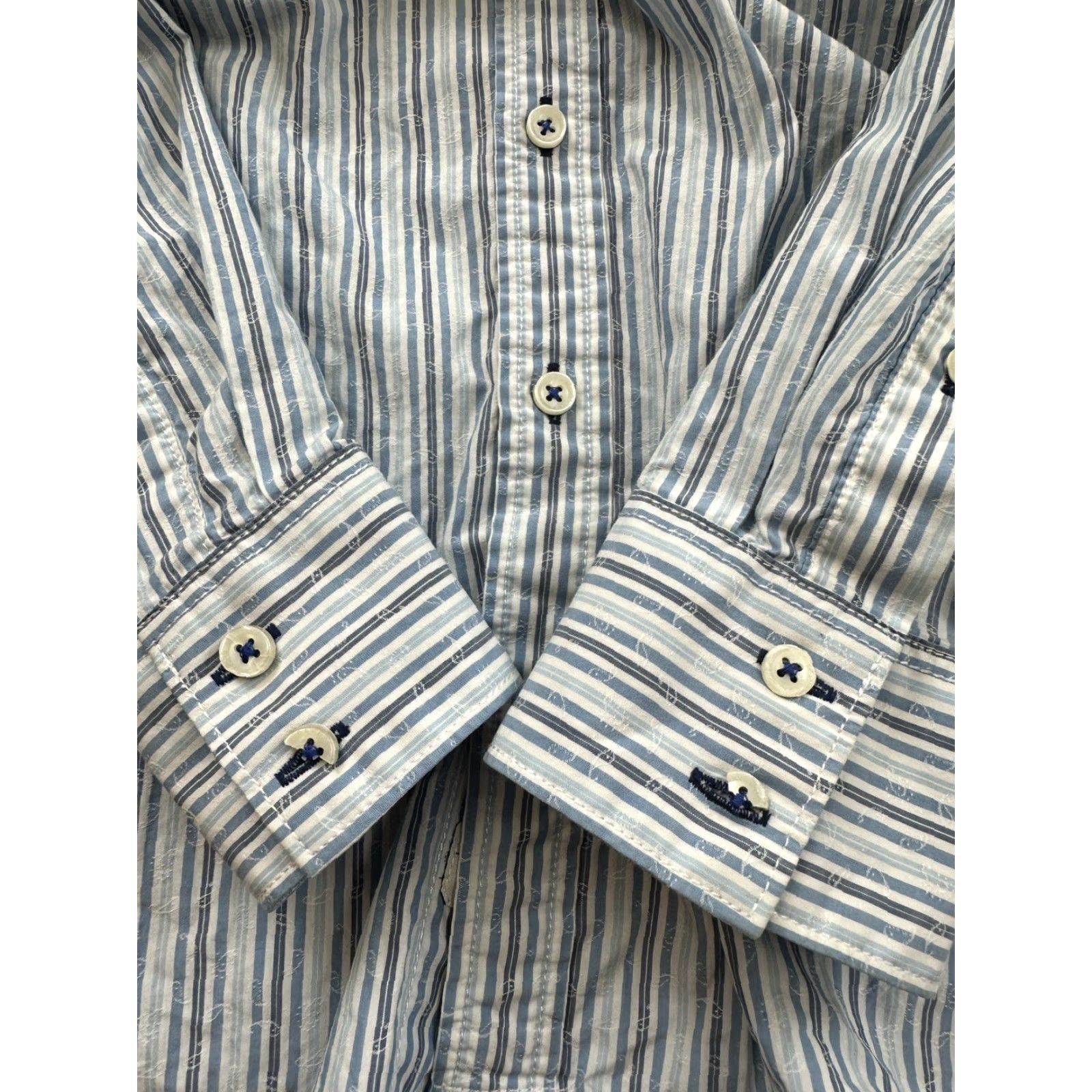 Tommy Bahama Tommy Bahama Button-Up Shirt Men’s Large Striped Long Sleeve Modern Fit Multicolor Tropical L Mens Size US L / EU 52-54 / 3 - 3 Thumbnail