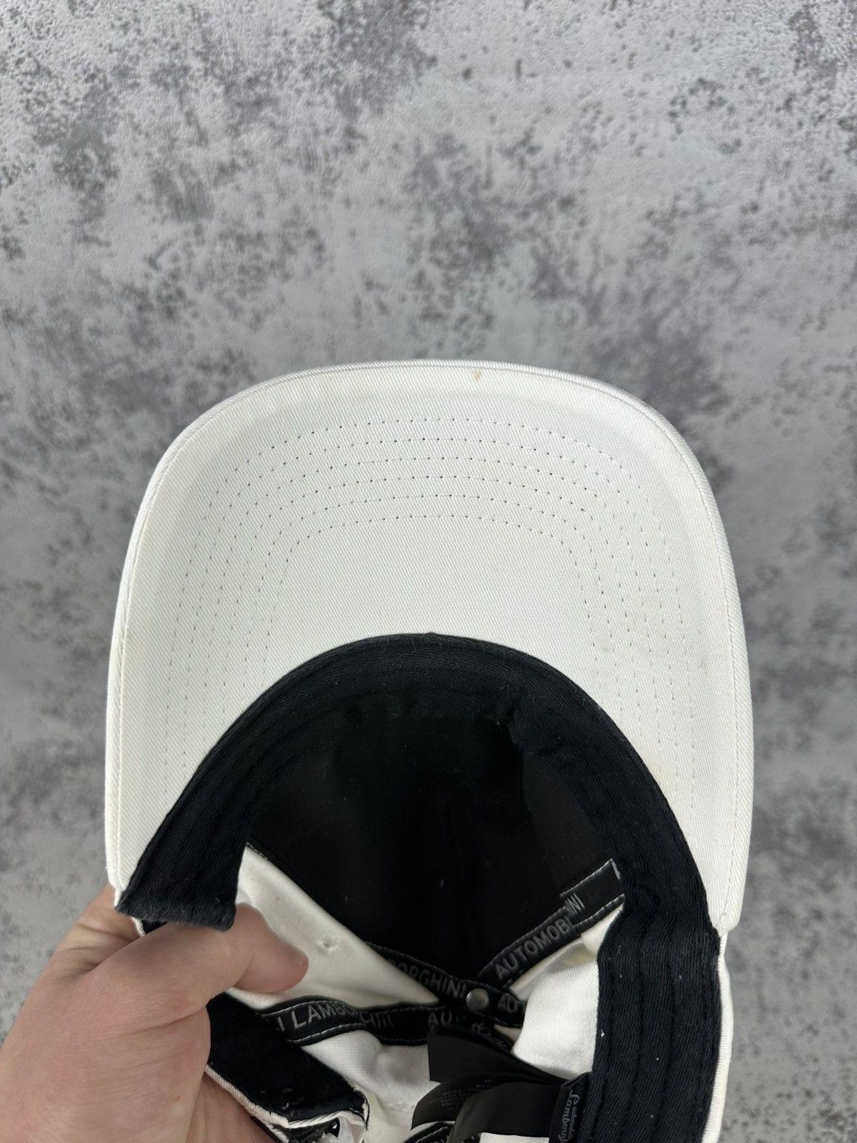 Lamborghini Lamborghini White Cap Minimal Racing Auto Hat Size ONE SIZE - 7 Thumbnail