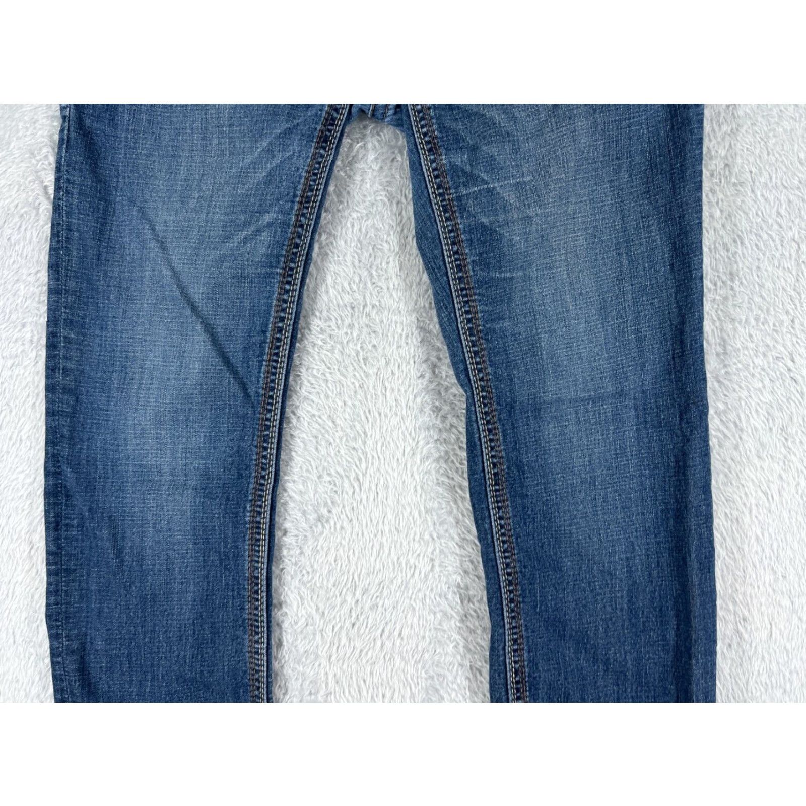 Vintage Vintage Seven7 Women’s Blue Denim Straight Leg Jeans 33x30 Low Rise Cotton Blend Size 24" / US 00 / IT 34 - 3 Thumbnail