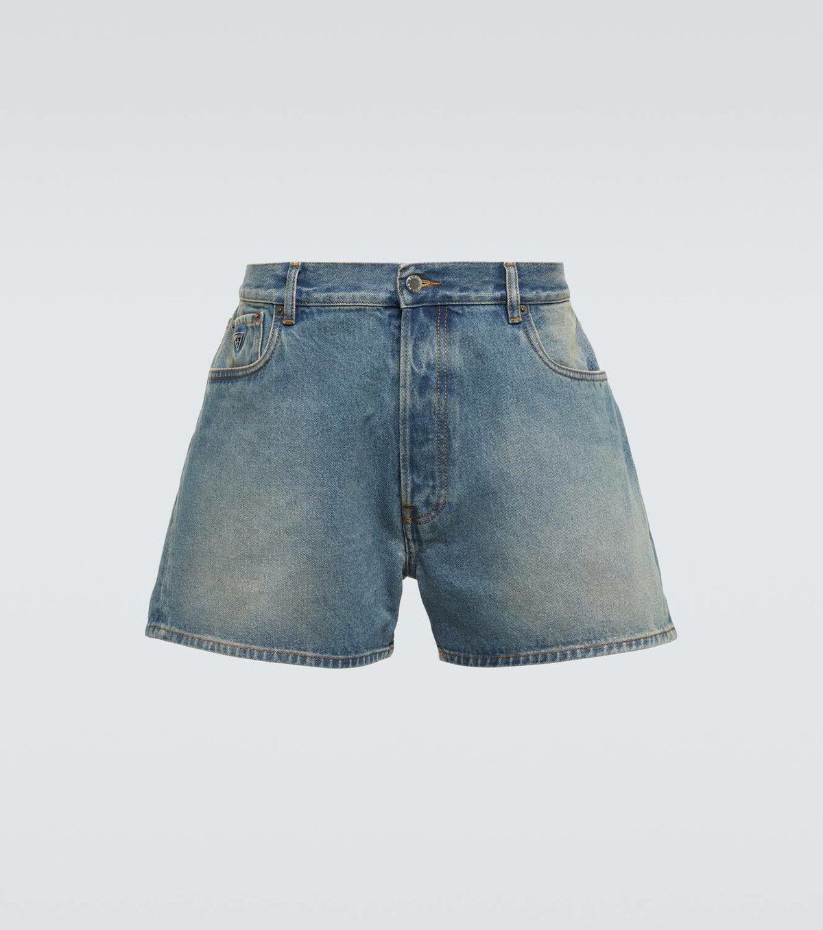 Prada Denim shorts with triangle logo