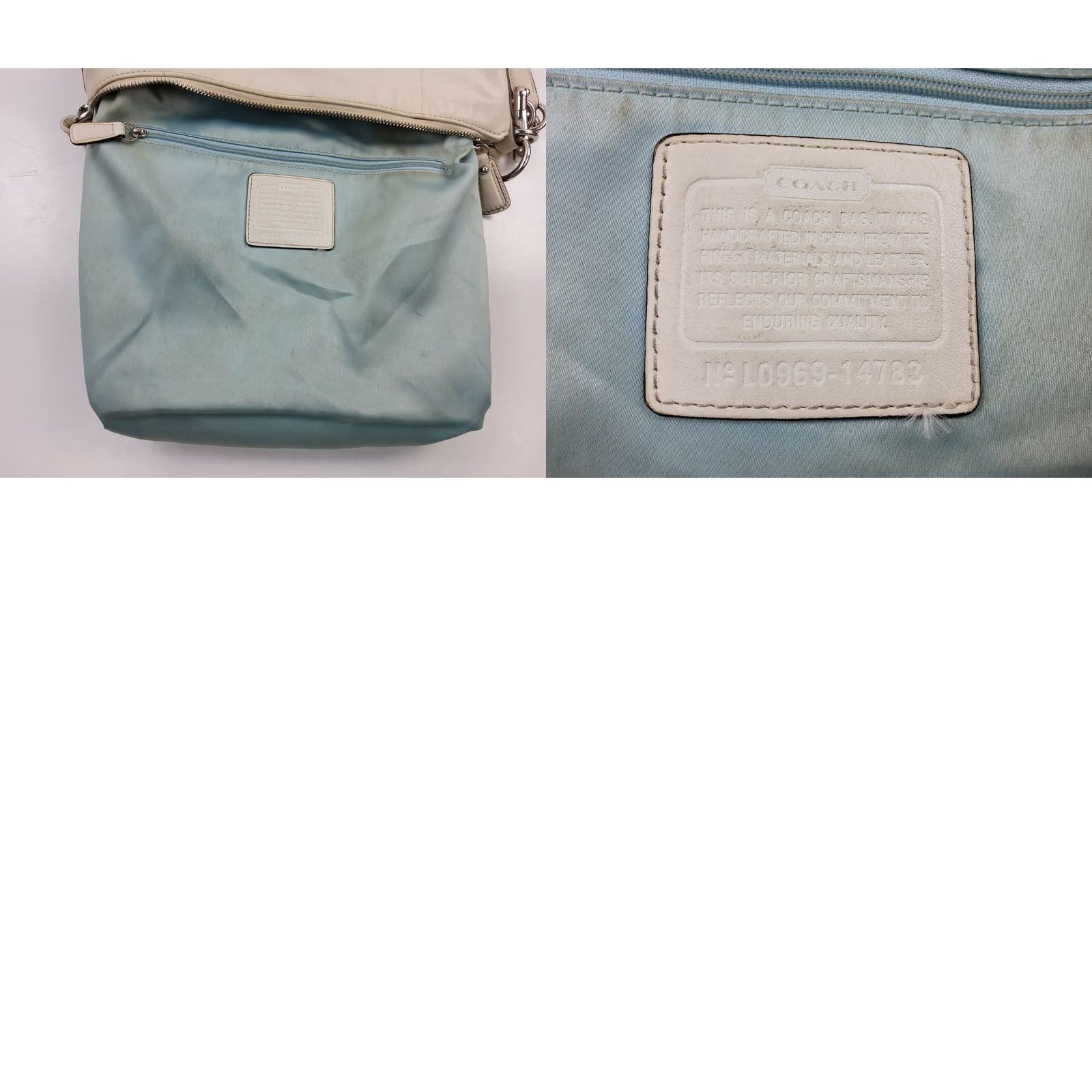 Coach COACH Kristin Leather Convertible Shoulder Hobo Bag Purse 14783 White Handbag Womens Medium Bag Size ONE SIZE - 8 Thumbnail