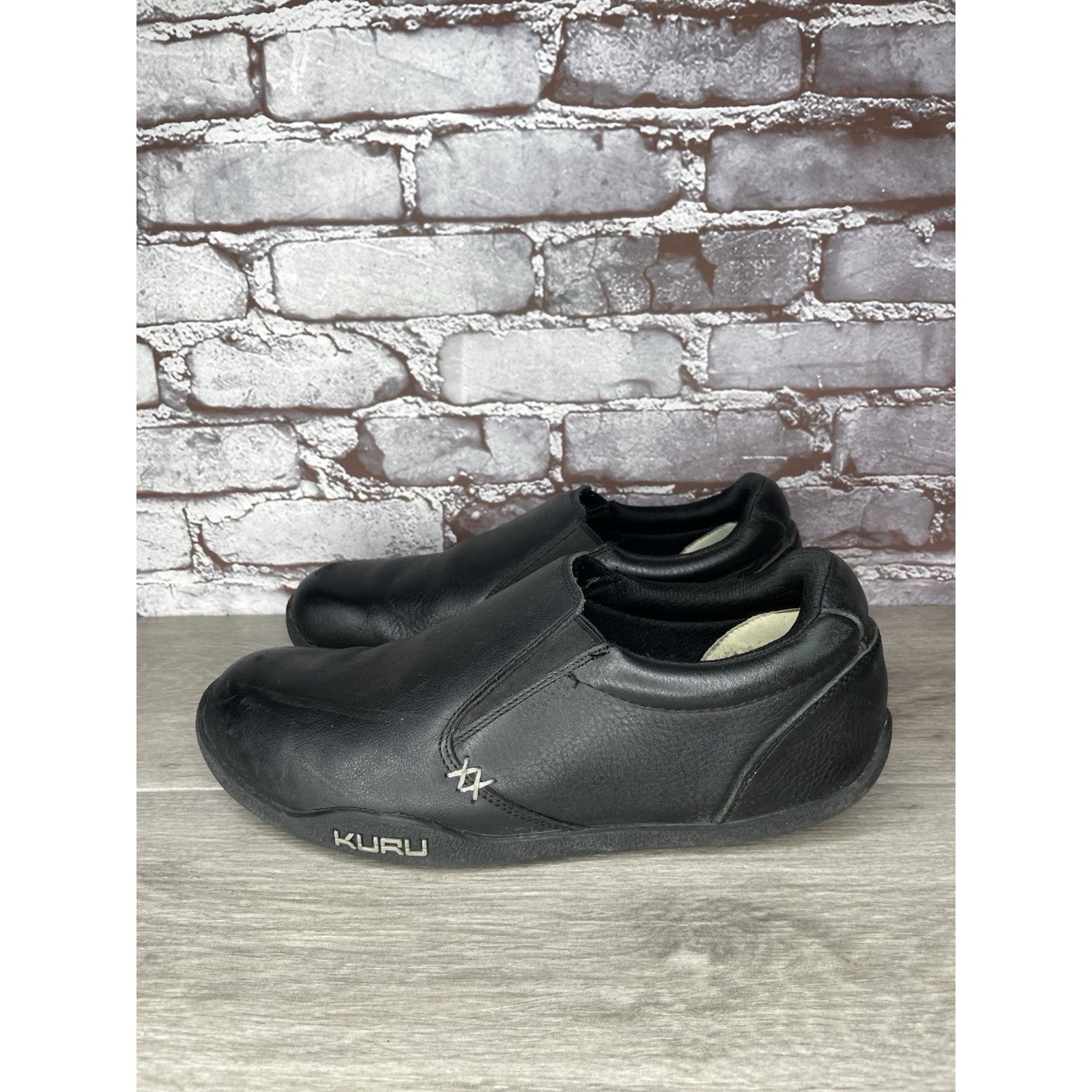 Guru Kuru Kivi Black Leather 10250180 Slip On Walking Loafers Com Size US 9.5 / EU 42-43 - 1 Thumbnail