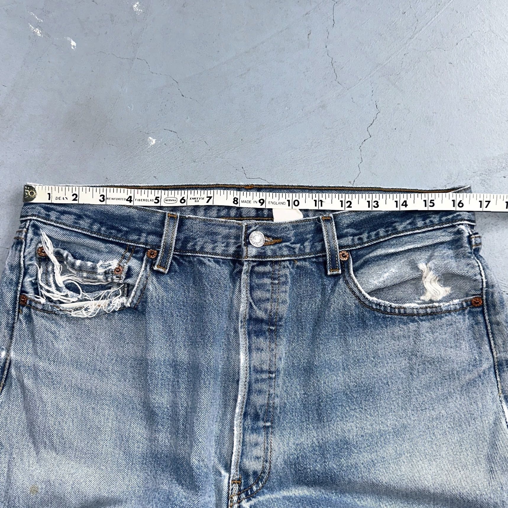 Levi's Levi's 501 Jeans Vintage 90s Straight Blue Light Wash 36x34 Regular Mens jeans Y2K Comfort 501 Series Size US 36 / EU 52 - 7 Thumbnail