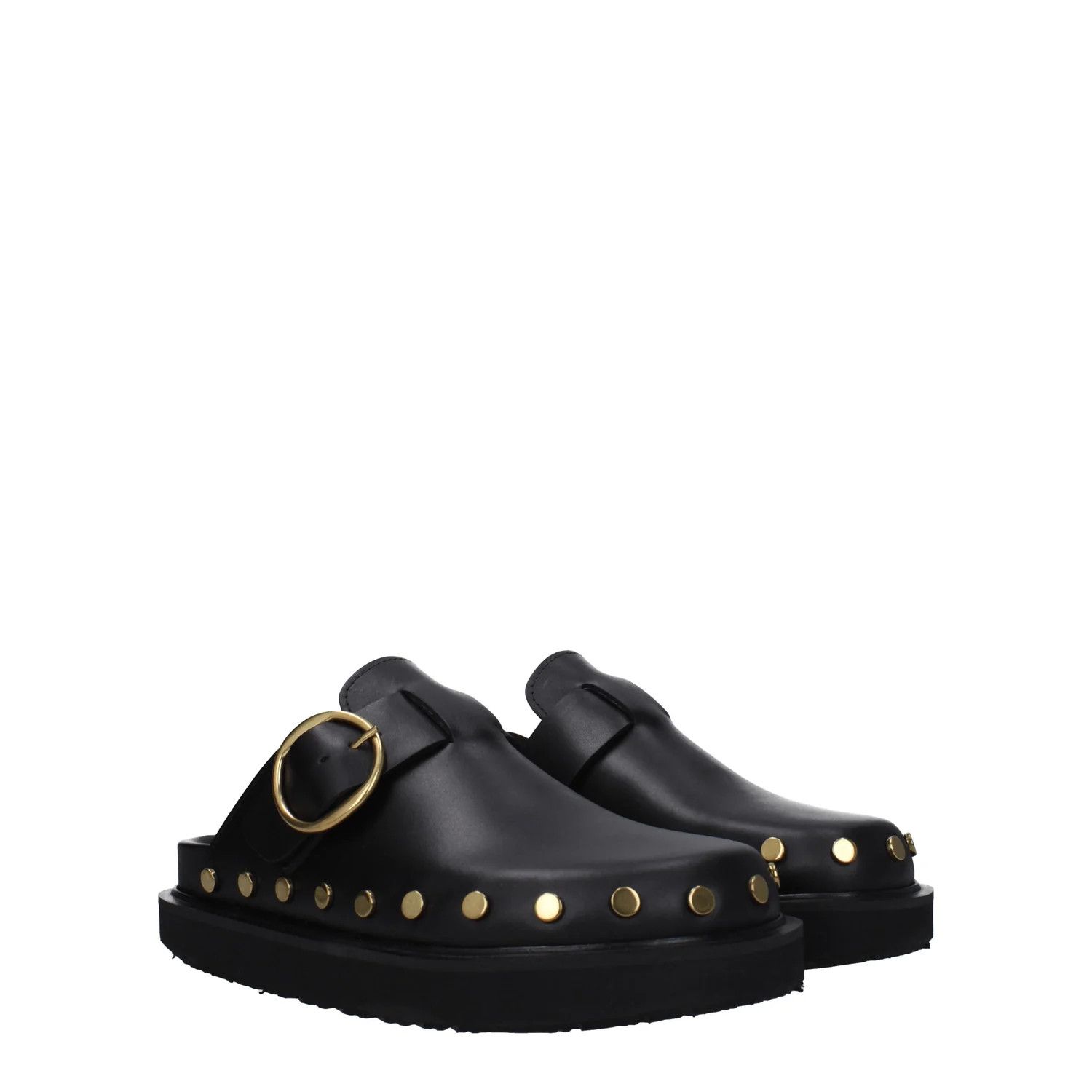 Isabel Marant ob1o1e1124 Leather Slippers & Clogs in Black Size US 11 / IT 41 - 2 Thumbnail