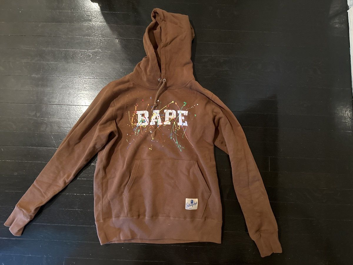 Bape Bape Brown splatter paint hoodie Size US M / EU 48-50 / 2 - 1 Thumbnail