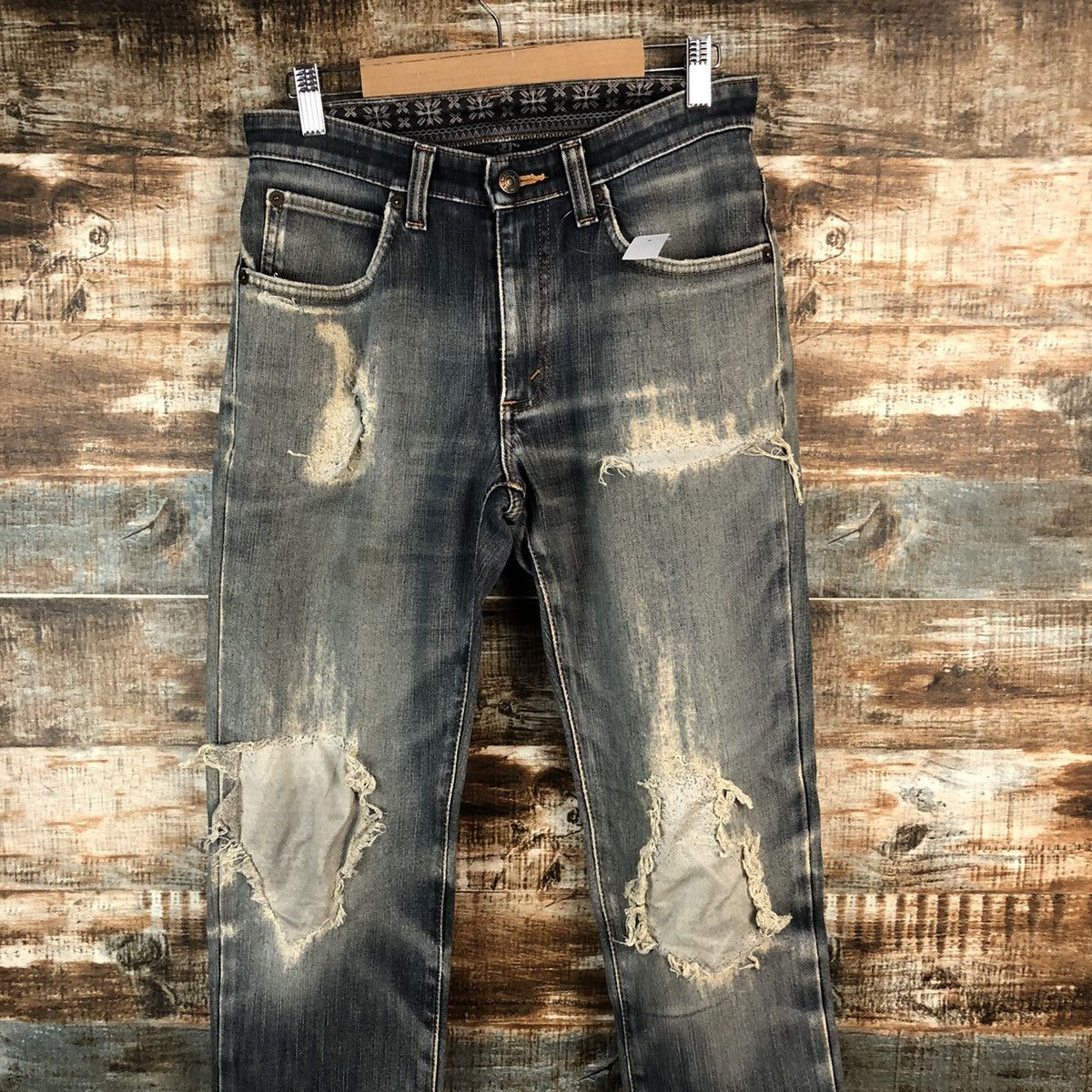 Edwin Edwin Blue Distressed ripped Denim Pants #A1440 Size US 29 - 5 Thumbnail