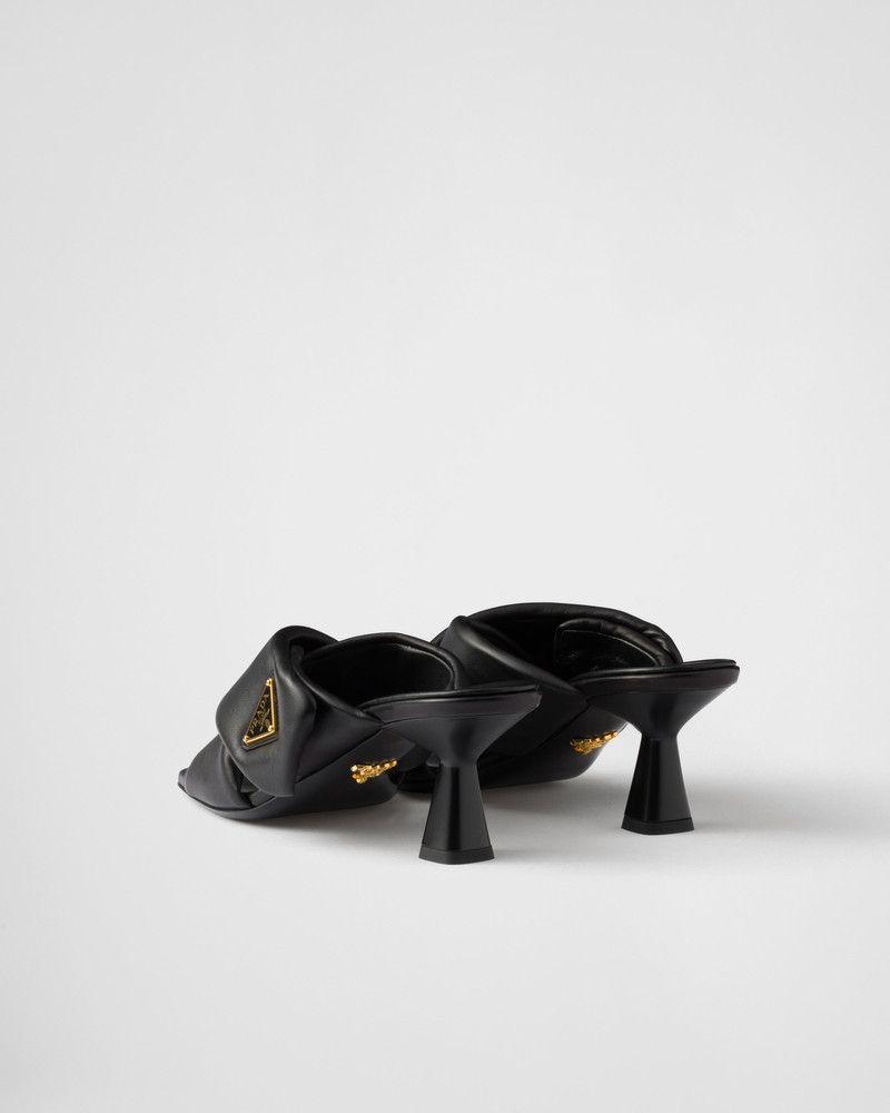 Prada o1B3y1r0526 Padded Nappa Leather Sandals in Black Size US 9 / IT 39 - 4 Thumbnail