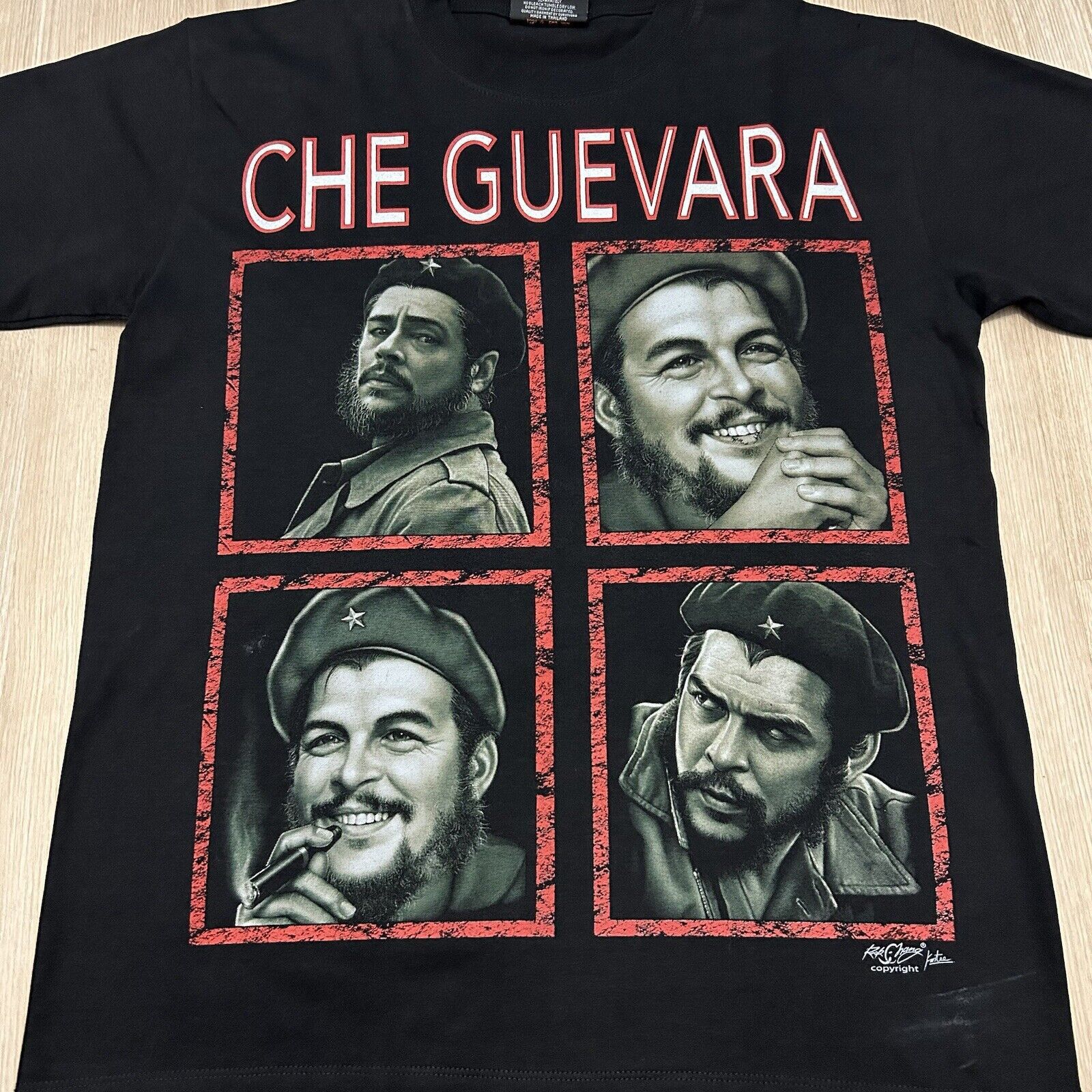 Rap Tees × Vintage Vintage 90s El Che Guevara Portrait Guerilla Black T Shirt Size US M / EU 48-50 / 2 - 2 Thumbnail
