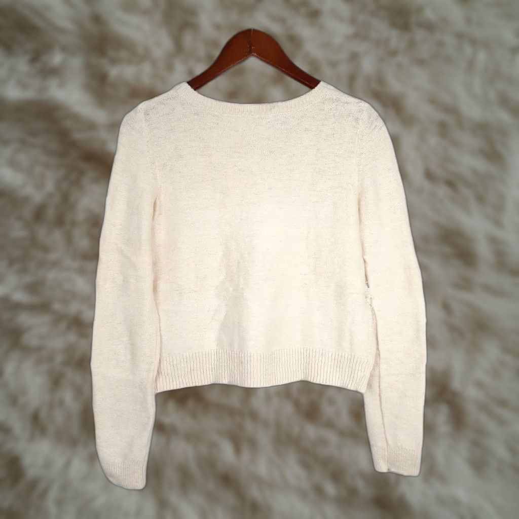 Anthropologie Anthropologie Knit Wool Alpaca Blend Sweater Womens Small Pullover Long Sleeve Cream Fall Winter Size S / US 4 / IT 40 - 1 Thumbnail