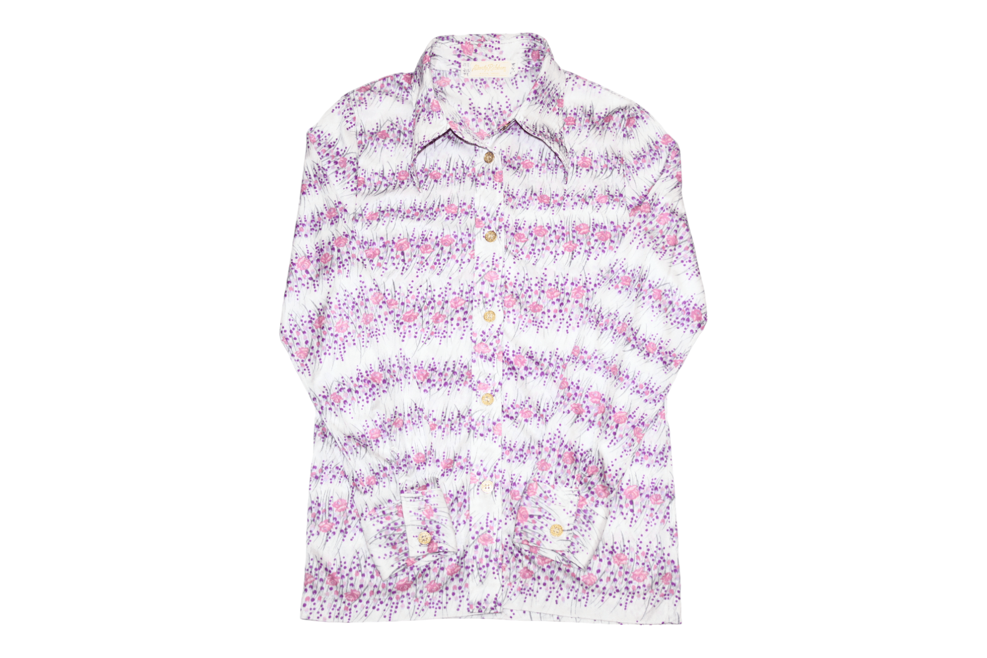 Japanese Brand Marty Ribbon Abstract Floral Printed Polyester Blouse Shirt Size M / US 6-8 / IT 42-44 - 12 Thumbnail