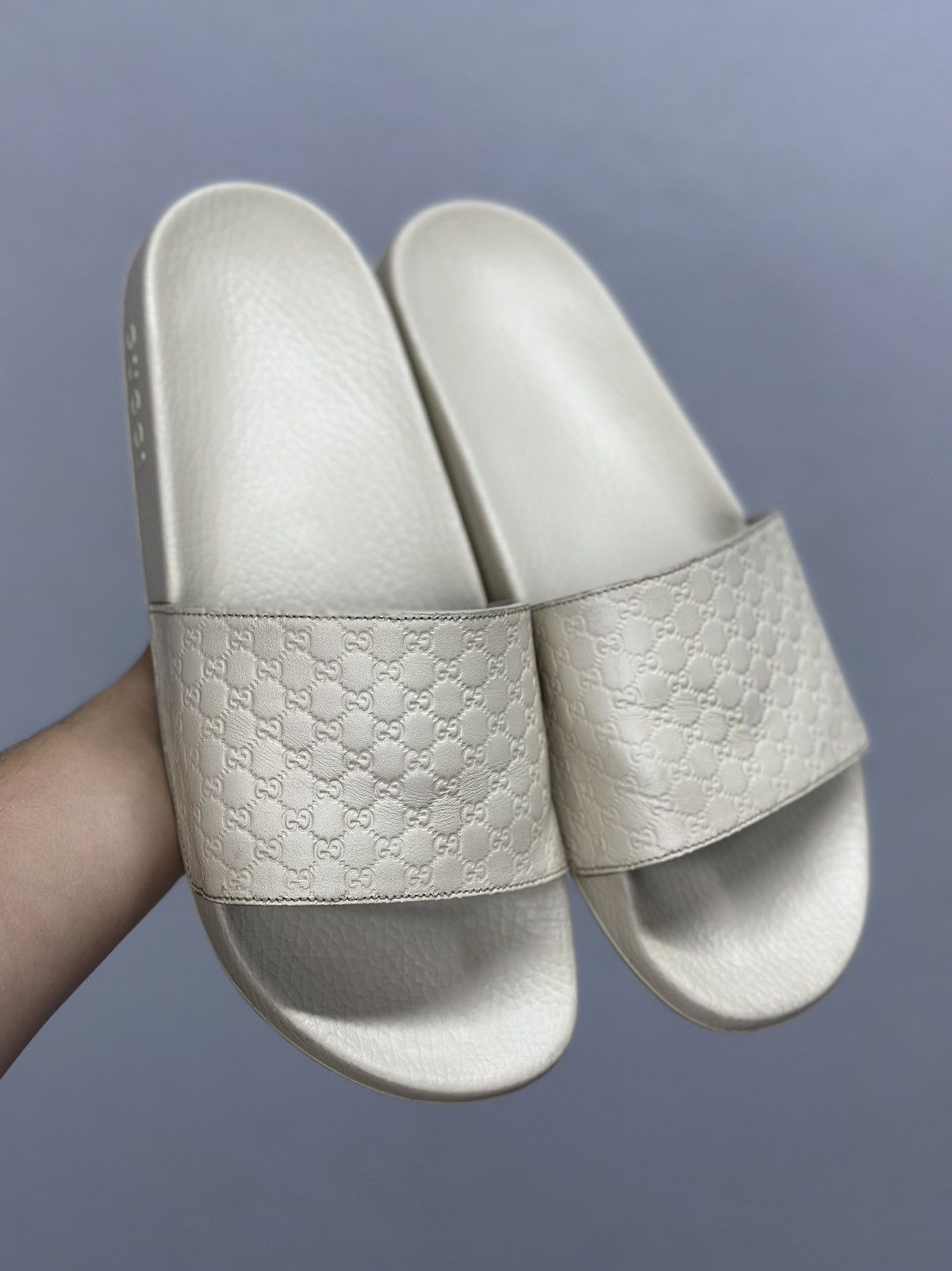 Gucci Gucci microguccissima Slides Cream Monogram Pattern Sandals Size US 10 / EU 43 - 4 Thumbnail