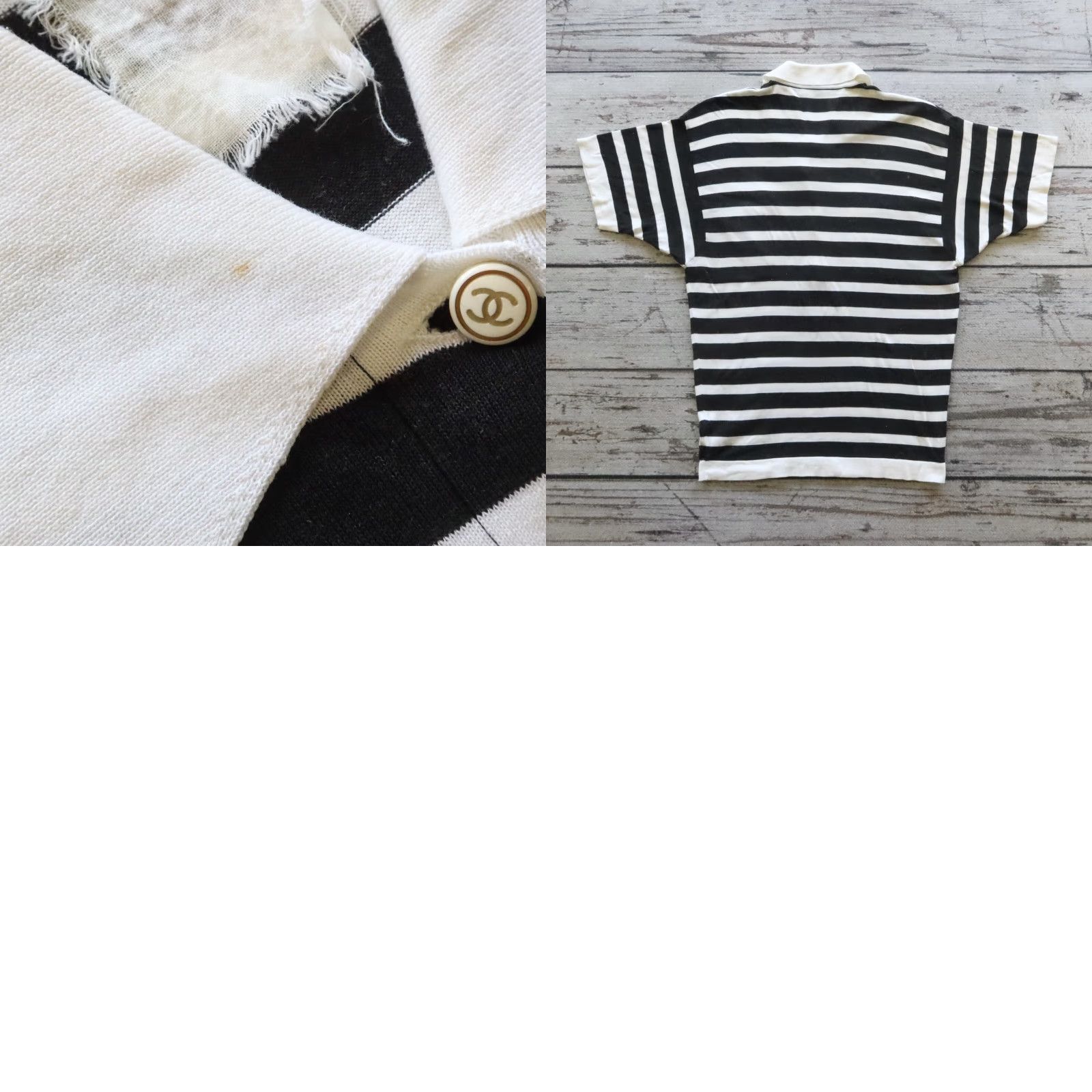 Chanel VINTAGE Chanel Boutique Stripe Polo Shirt Womens 36 Black/White Polo Short Sleeve Collared 90s Size XS / US 0-2 / IT 36-38 - 9 Thumbnail