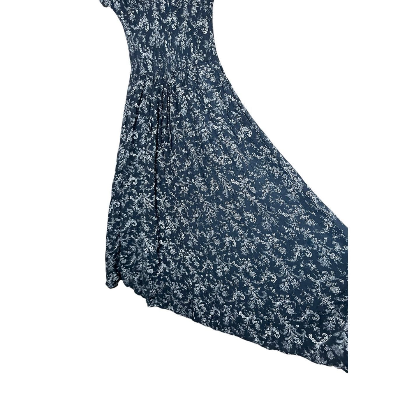 Other Vintage All That Jazz 90s Black Floral Print Maxi Dress Size Size XS / US 0-2 / IT 36-38 - 4 Thumbnail
