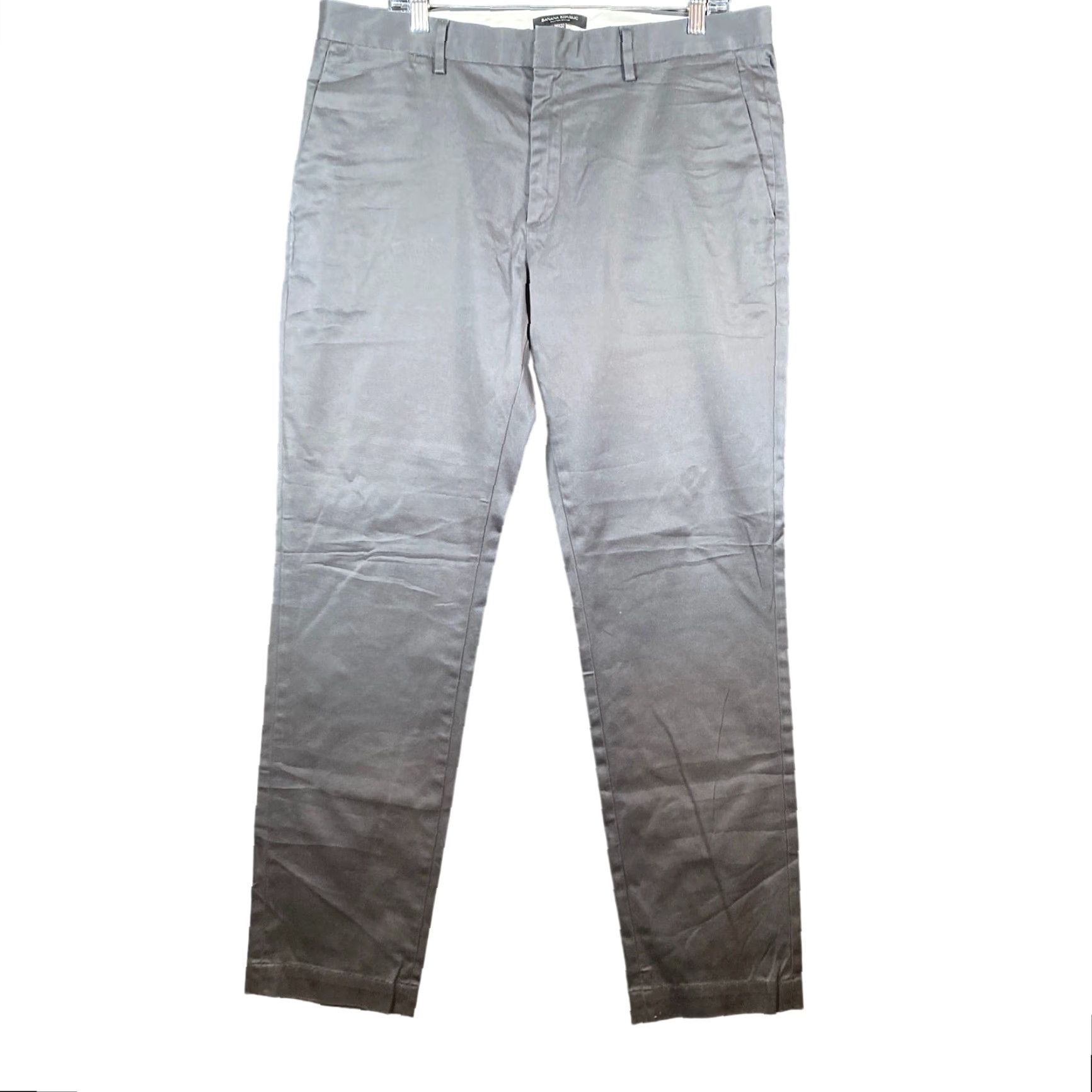 Banana Republic Banana Republic Mens Pants Gray Fulton Chino Cotton Stretch 36x32 37x31 Regular Straight Front Pocket Slash Pocket Size US 36 / EU 52 - 2 Thumbnail