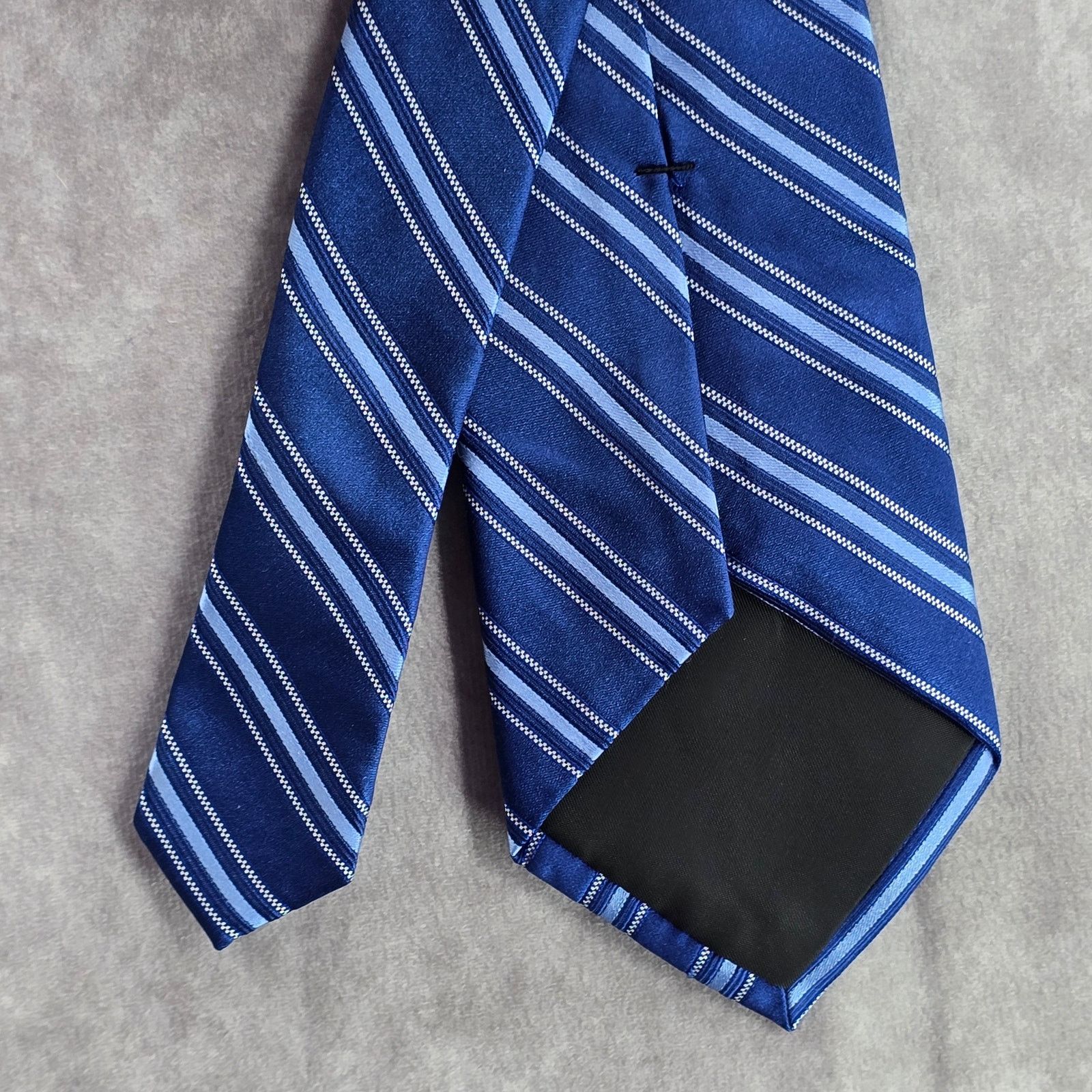 Arrow Arrow Blue Gray Silver Stripe 100% Silk Men's Neck Tie NWOT Size 30 - 6 Thumbnail