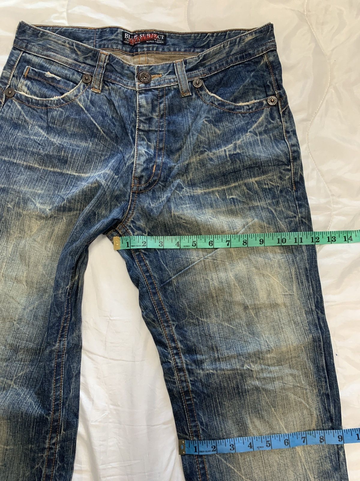 Japanese Brand Japanese Brand Blue Subject Skull Distressed Denim Y2K Size US 33 - 7 Thumbnail