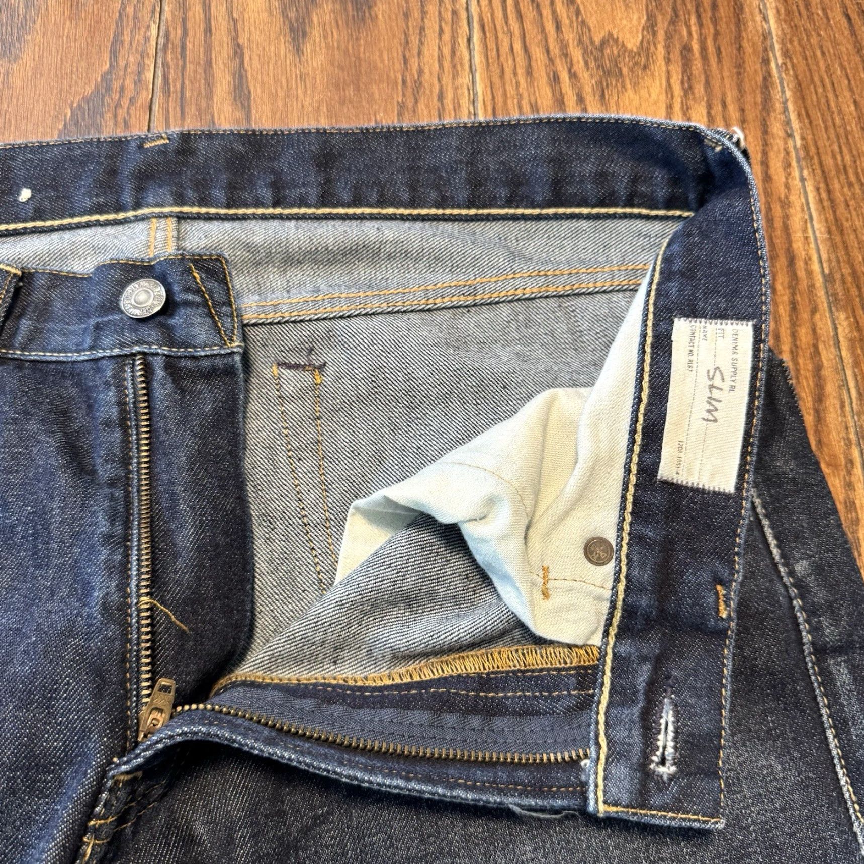 Ralph Lauren Ralph Lauren Denim & Supply Jeans Slim 34x34 Mens Dark Wash Blue Flag USA Size US 35 - 3 Thumbnail