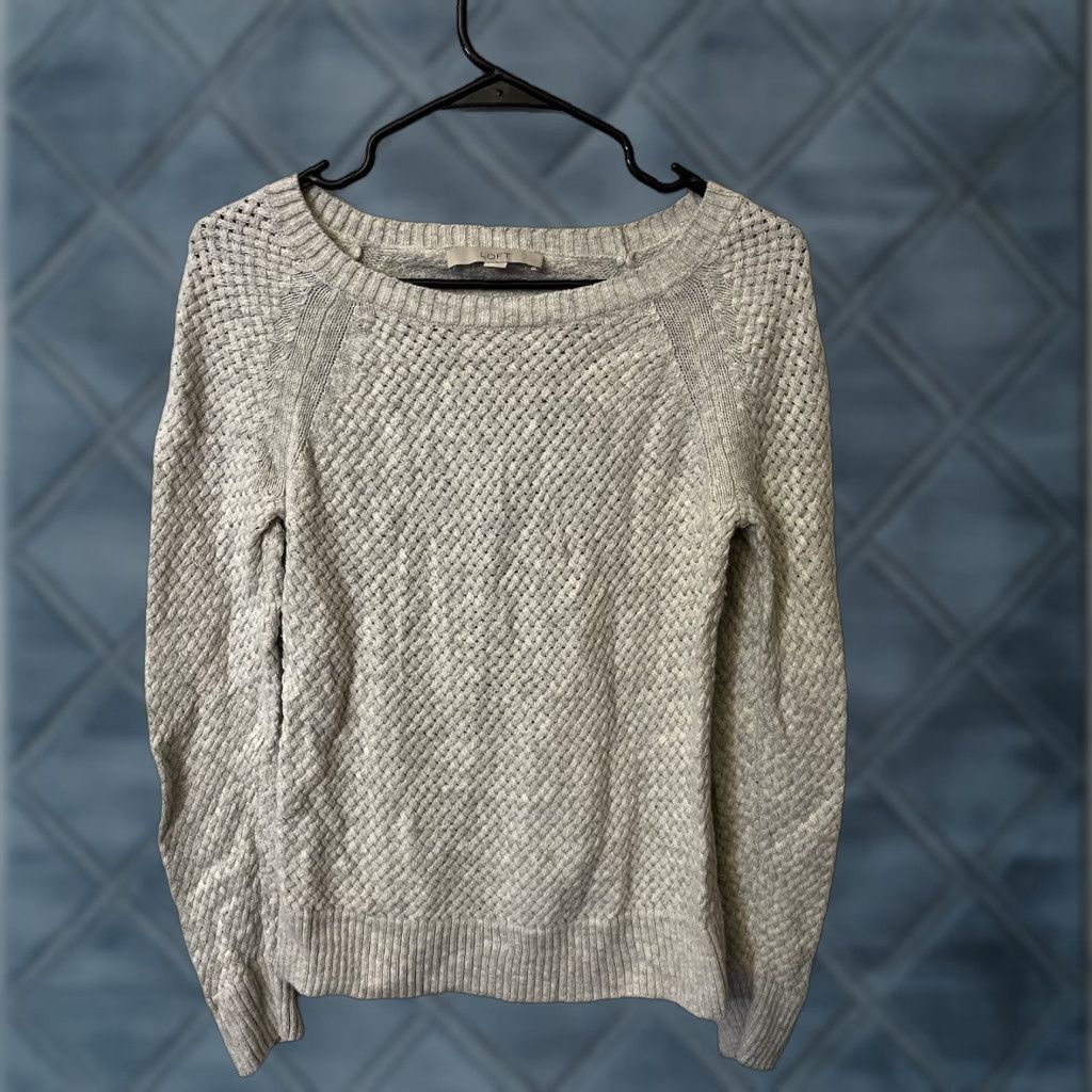 Loft LOFT Sweater Pullover Women's Medium Gray Long Sleeve Crew Neck Casual Classic Size M / US 6-8 / IT 42-44 - 1 Thumbnail
