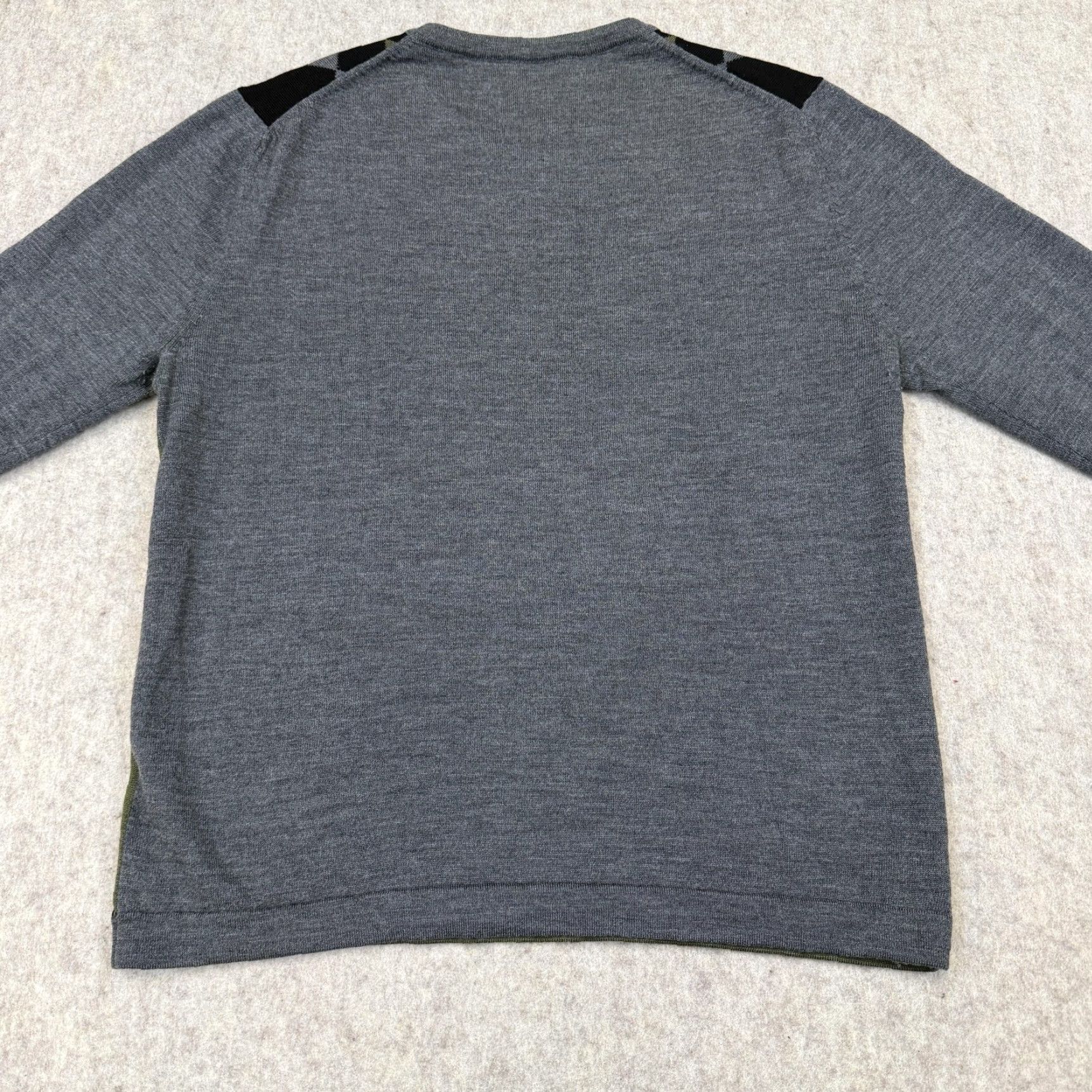 Banana Republic Banana Republic Sweater Men M Wool Gray Argyle V-Neck Pullover Knit Regular Size US M / EU 48-50 / 2 - 6 Thumbnail
