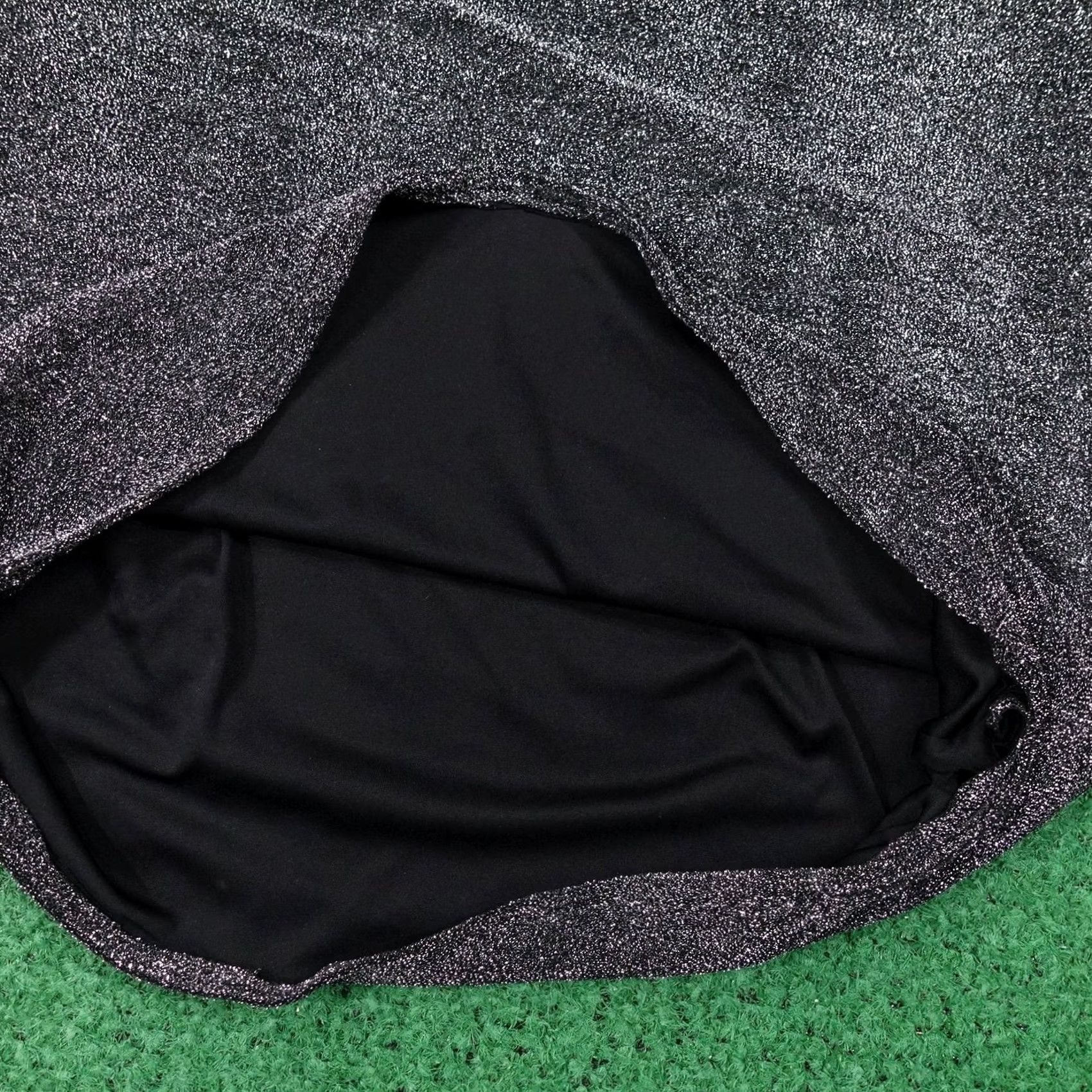 Express Express Skirt L Black Glitter Stretch Knit Short Lined Pull On Party Womens Size 36" / US 14 / IT 50 - 3 Thumbnail